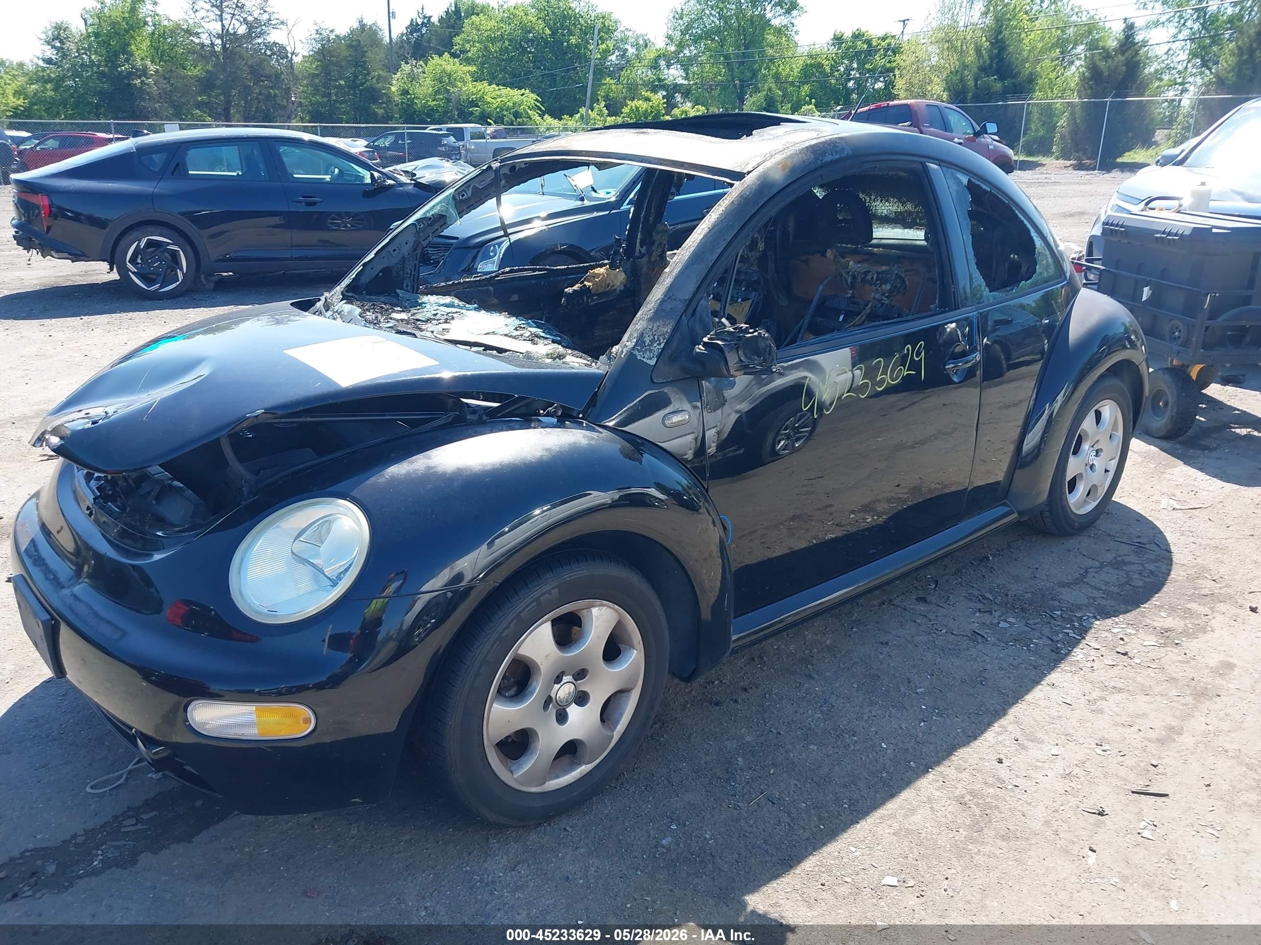 2002 Volkswagen New Beetle Gls Черный vin: 3VWCK21C42M433507
