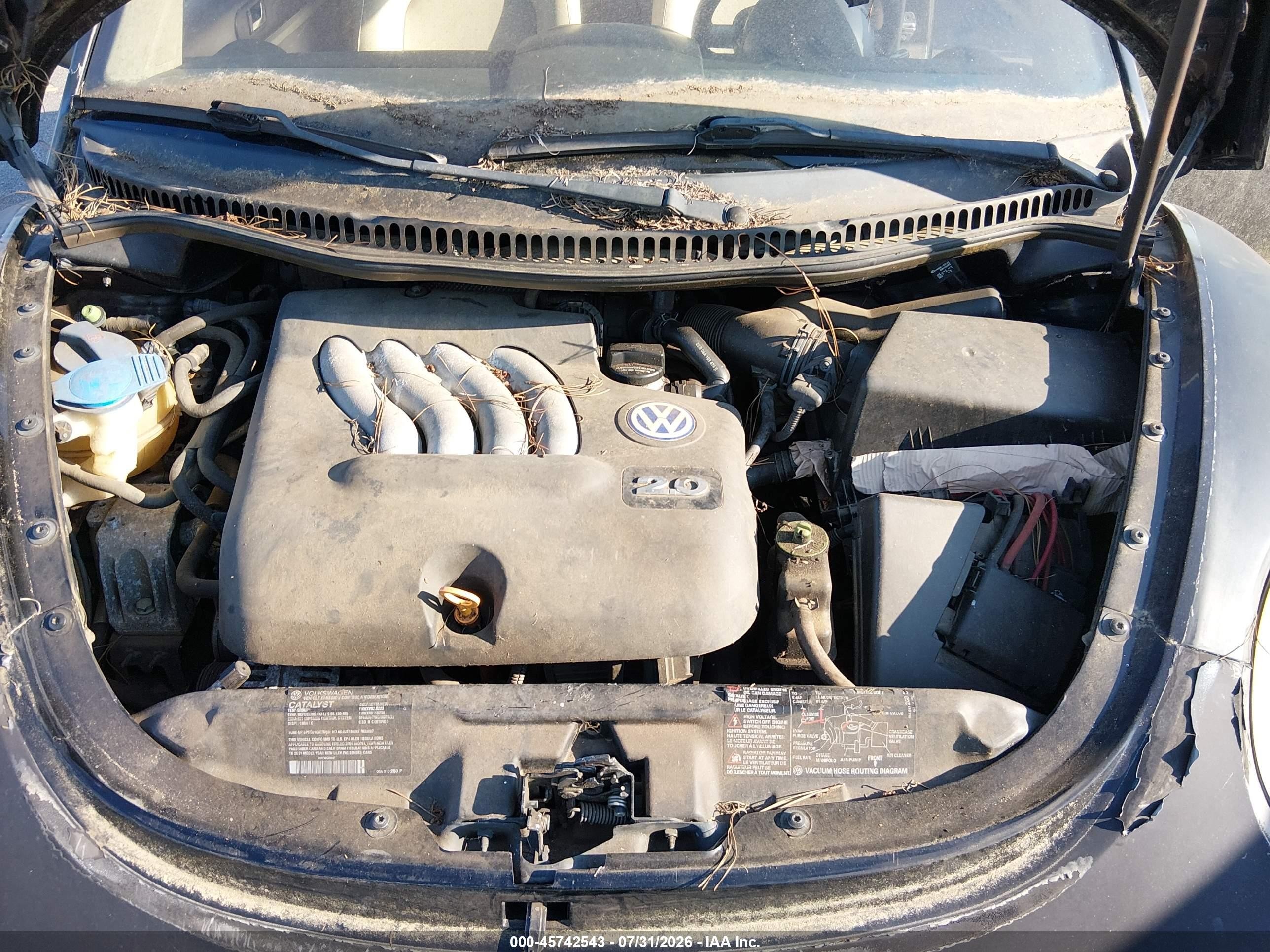 2001 Volkswagen New Beetle Gls Черный vin: 3VWCK21C61M437315