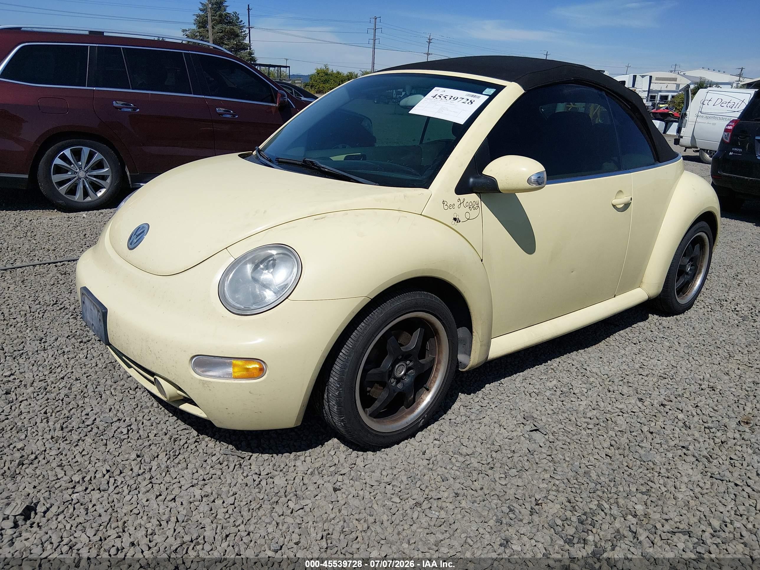 2003 Volkswagen New Beetle Gls Yellow vin: 3VWCK21Y63M301040