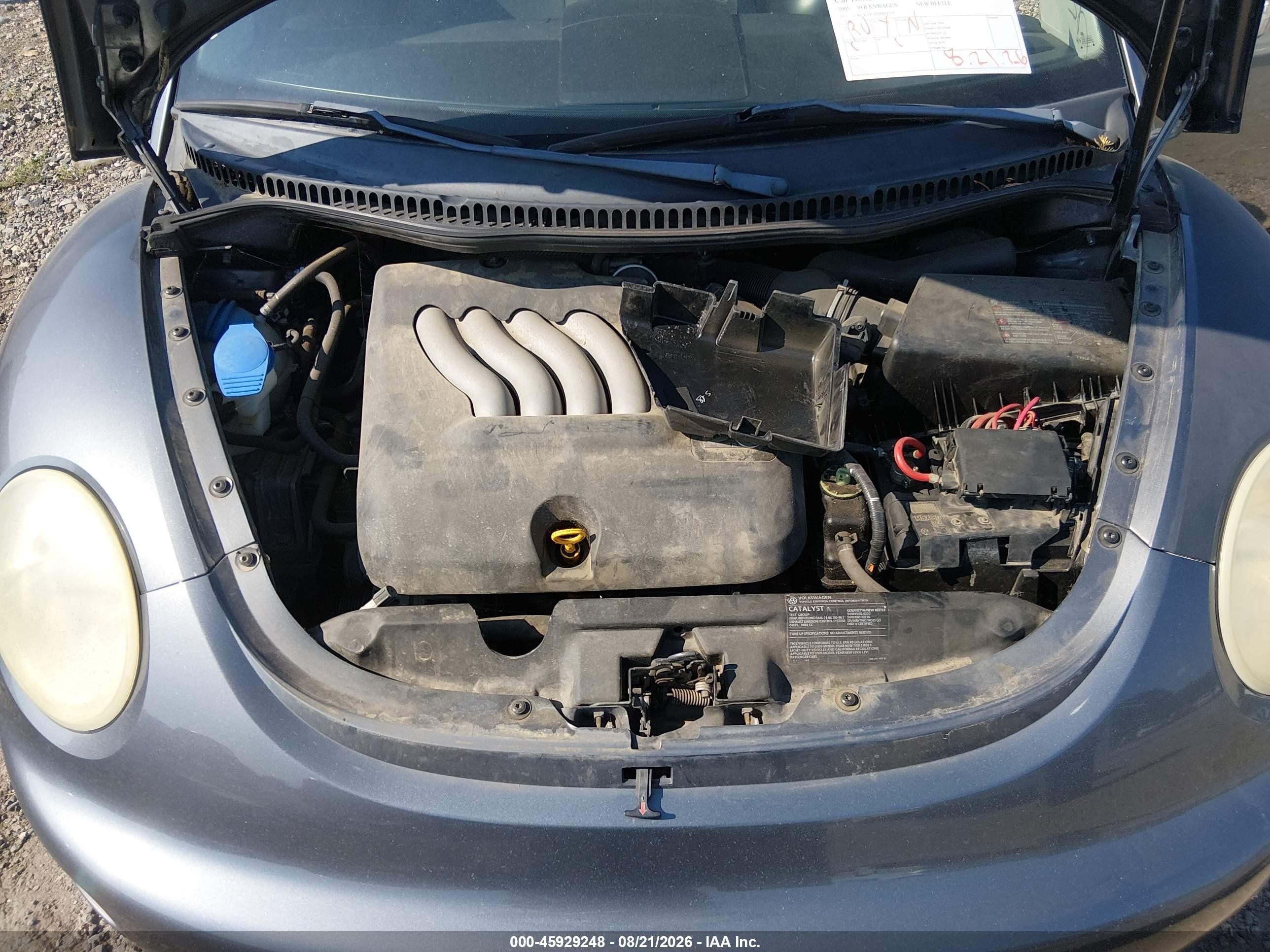 2005 Volkswagen New Beetle Gls Gray vin: 3VWCK31C05M410719