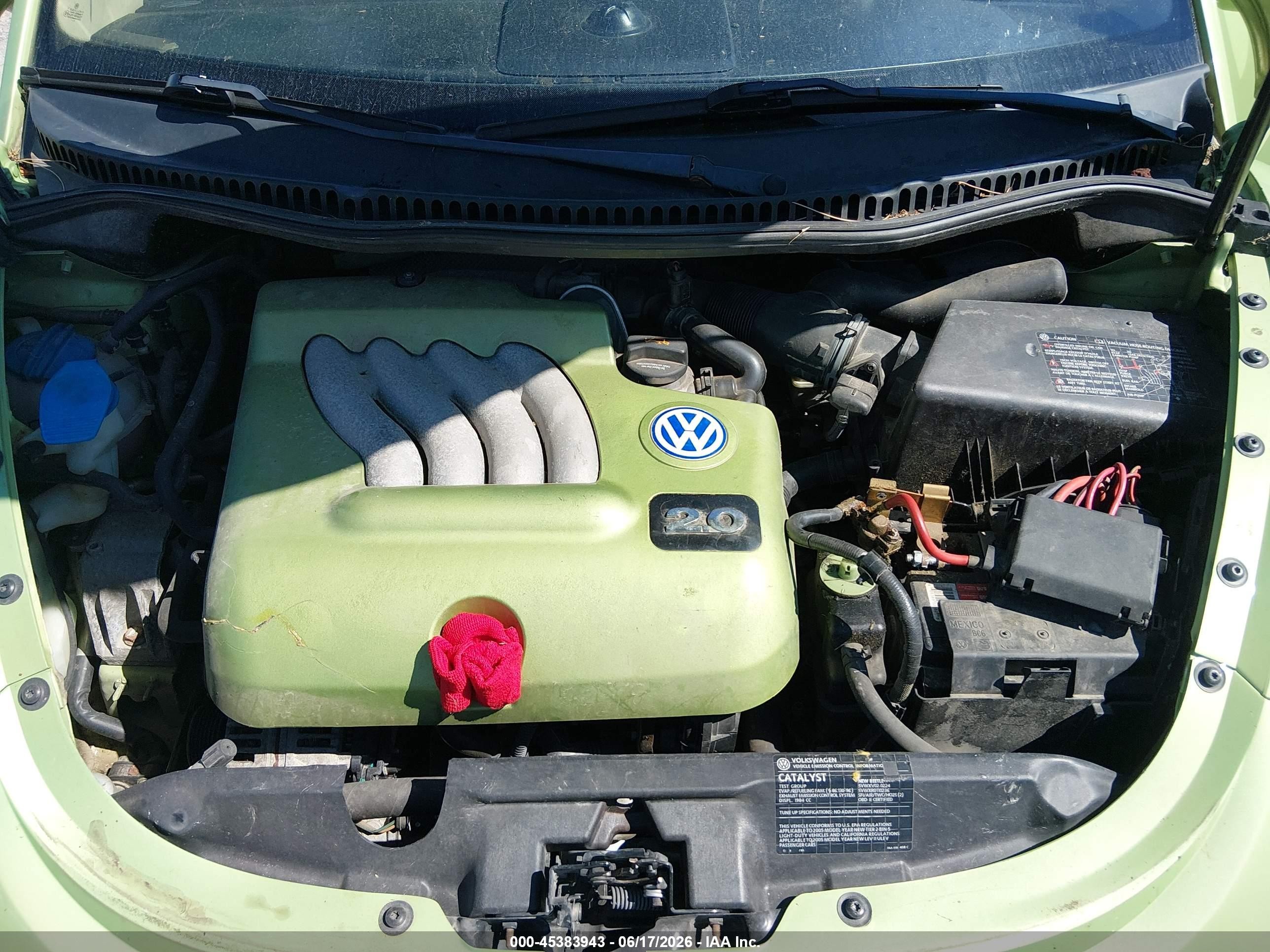 2005 Volkswagen New Beetle Gls Green vin: 3VWCM31Y05M366579