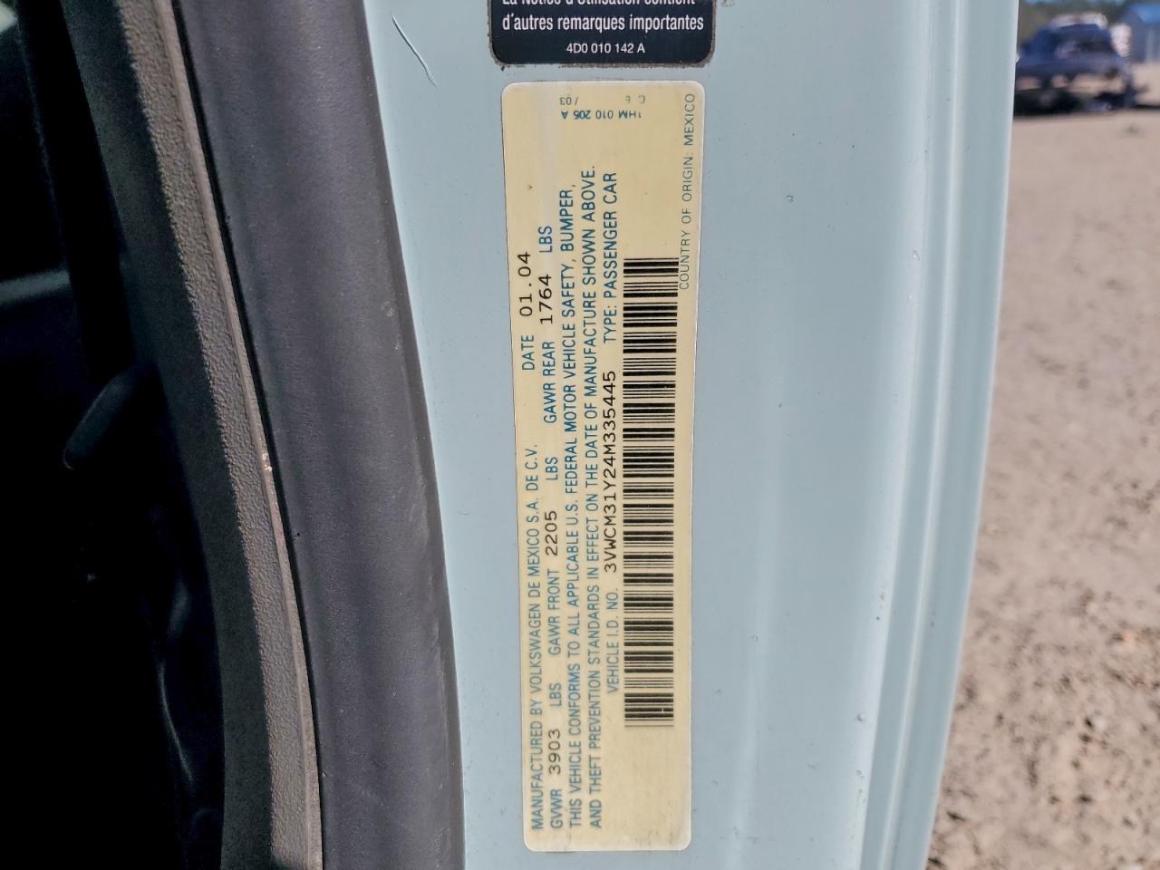 2004 Volkswagen New Beetle Gls Turquoise vin: 3VWCM31Y24M335445