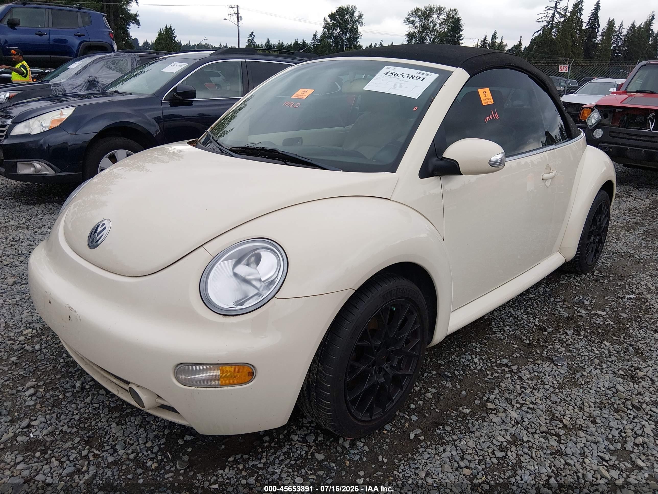 2005 Volkswagen New Beetle Gls Cream vin: 3VWCM31Y25M363537
