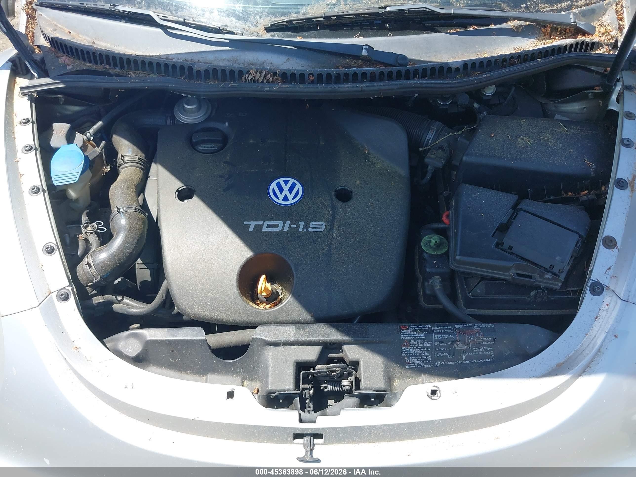 2001 Volkswagen New Beetle Gls Tdi Silver vin: 3VWCP21C21M474962
