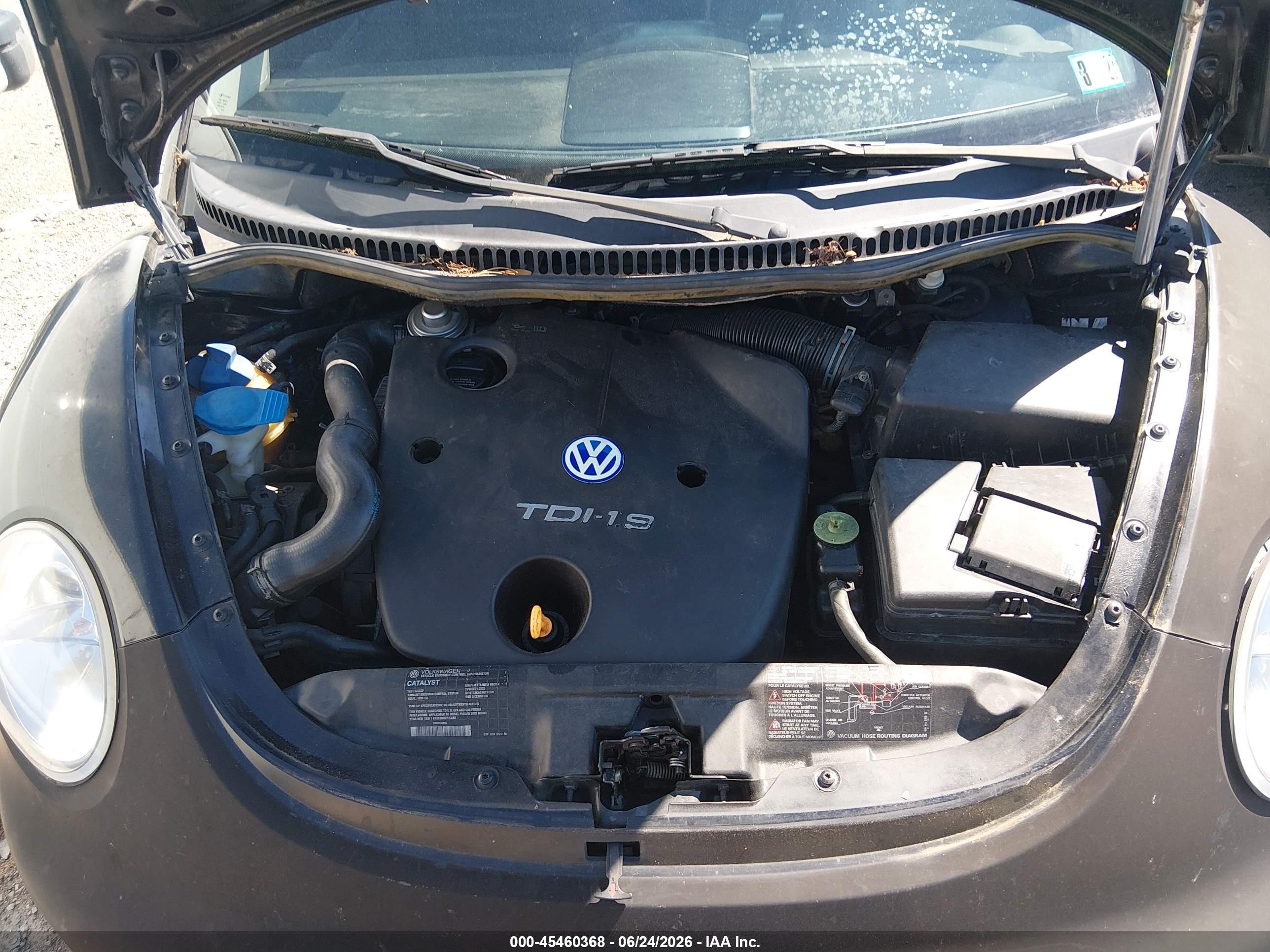 2002 Volkswagen New Beetle Gls Tdi Black vin: 3VWCP21C82M422432