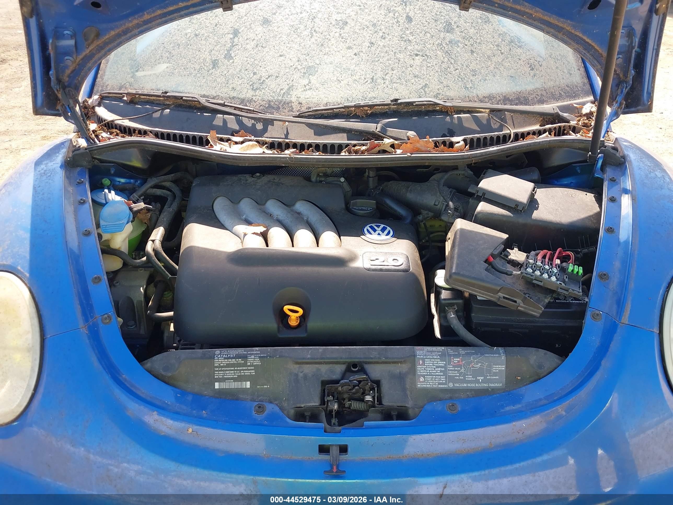 2001 Volkswagen New Beetle Gls Blue vin: 3VWCS21C21M424349