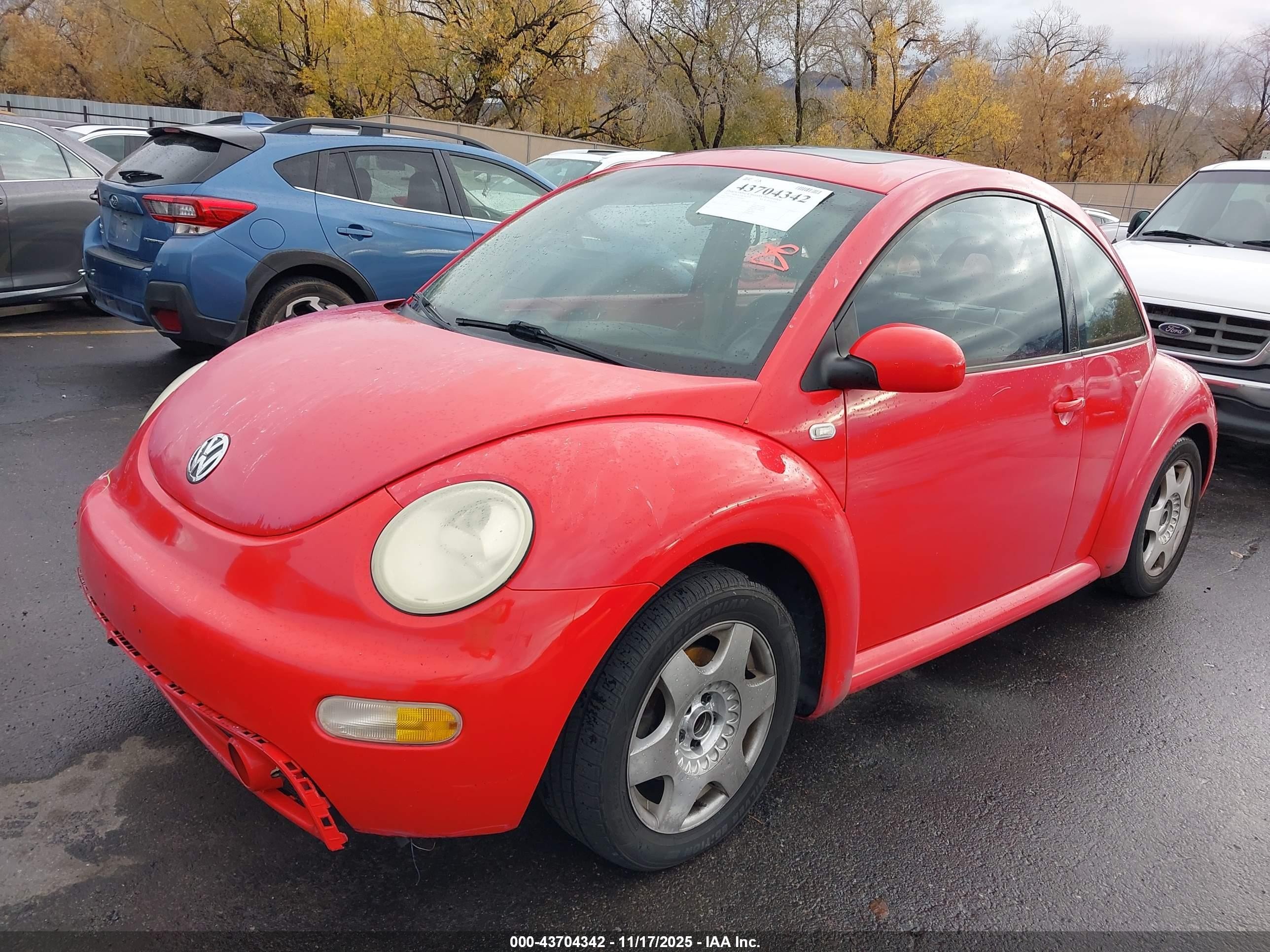 2001 Volkswagen New Beetle Gls Red vin: 3VWCS21C71M408423