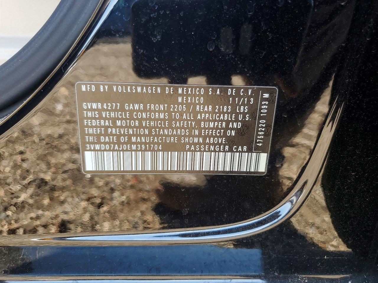 2014 Volkswagen Jetta Se Черный vin: 3VWD07AJ0EM391704