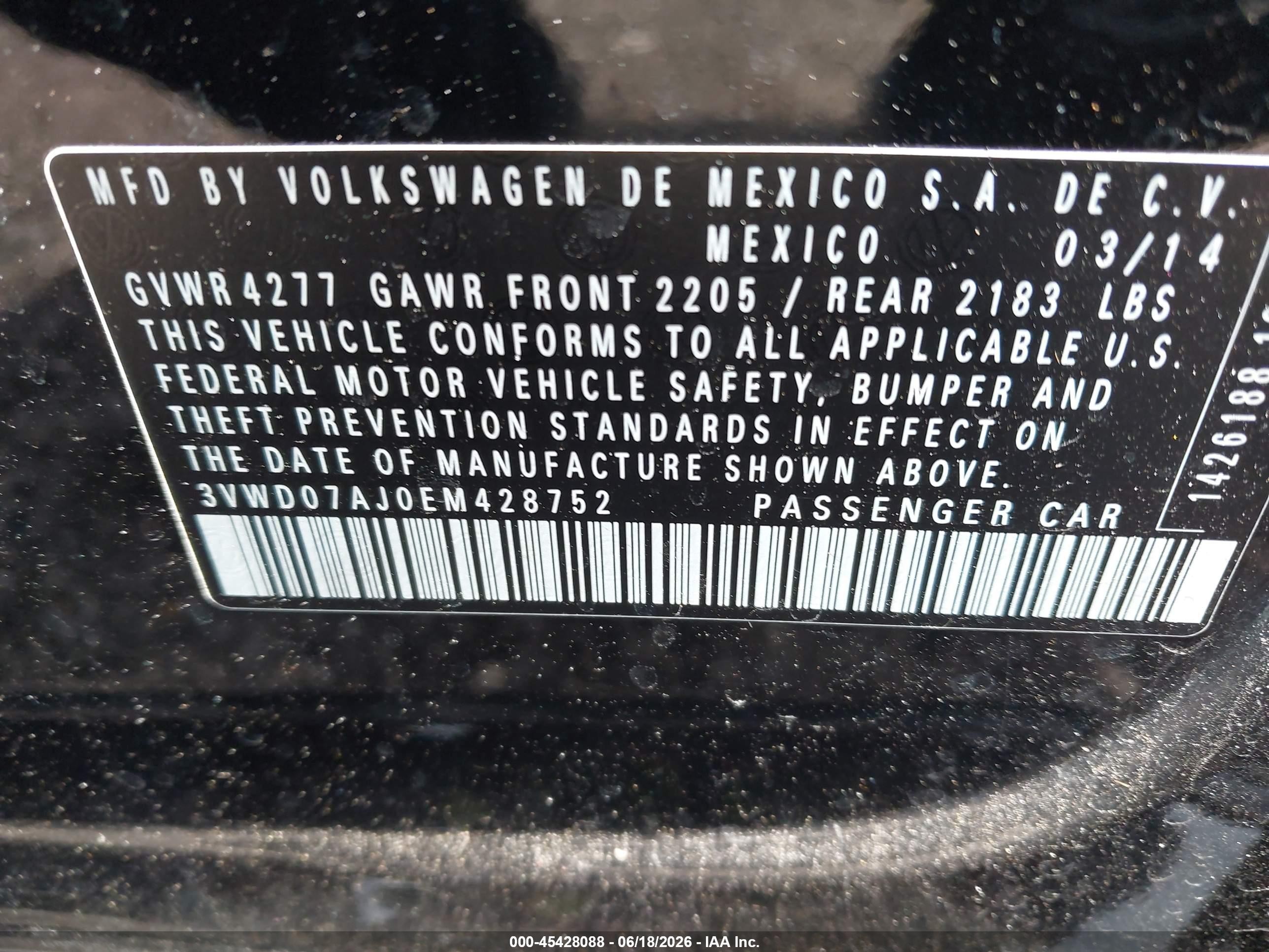 2014 Volkswagen Jetta 1.8t Se Черный vin: 3VWD07AJ0EM428752
