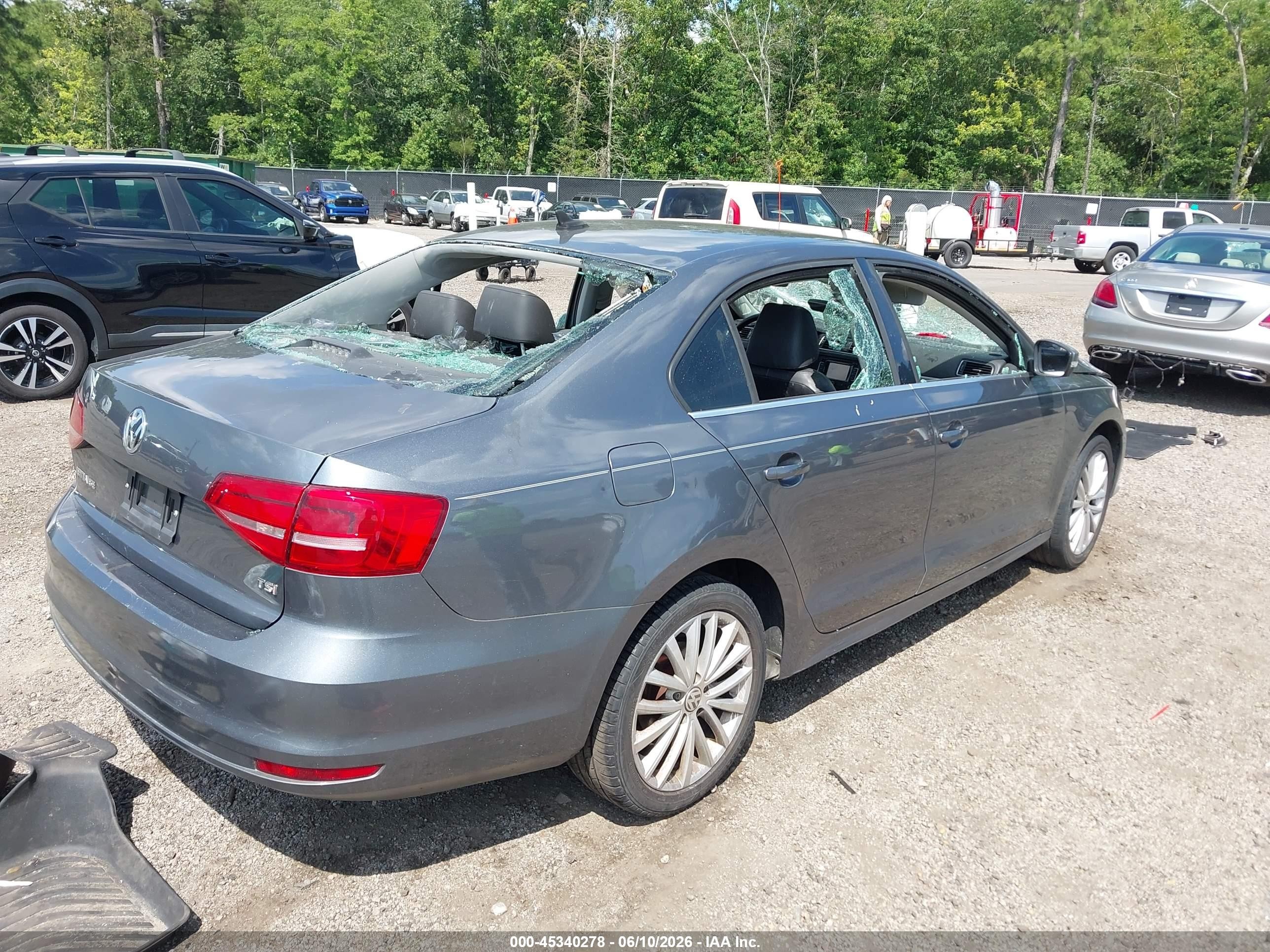 2015 Volkswagen Jetta 1.8t Se Gray vin: 3VWD07AJ0FM340060