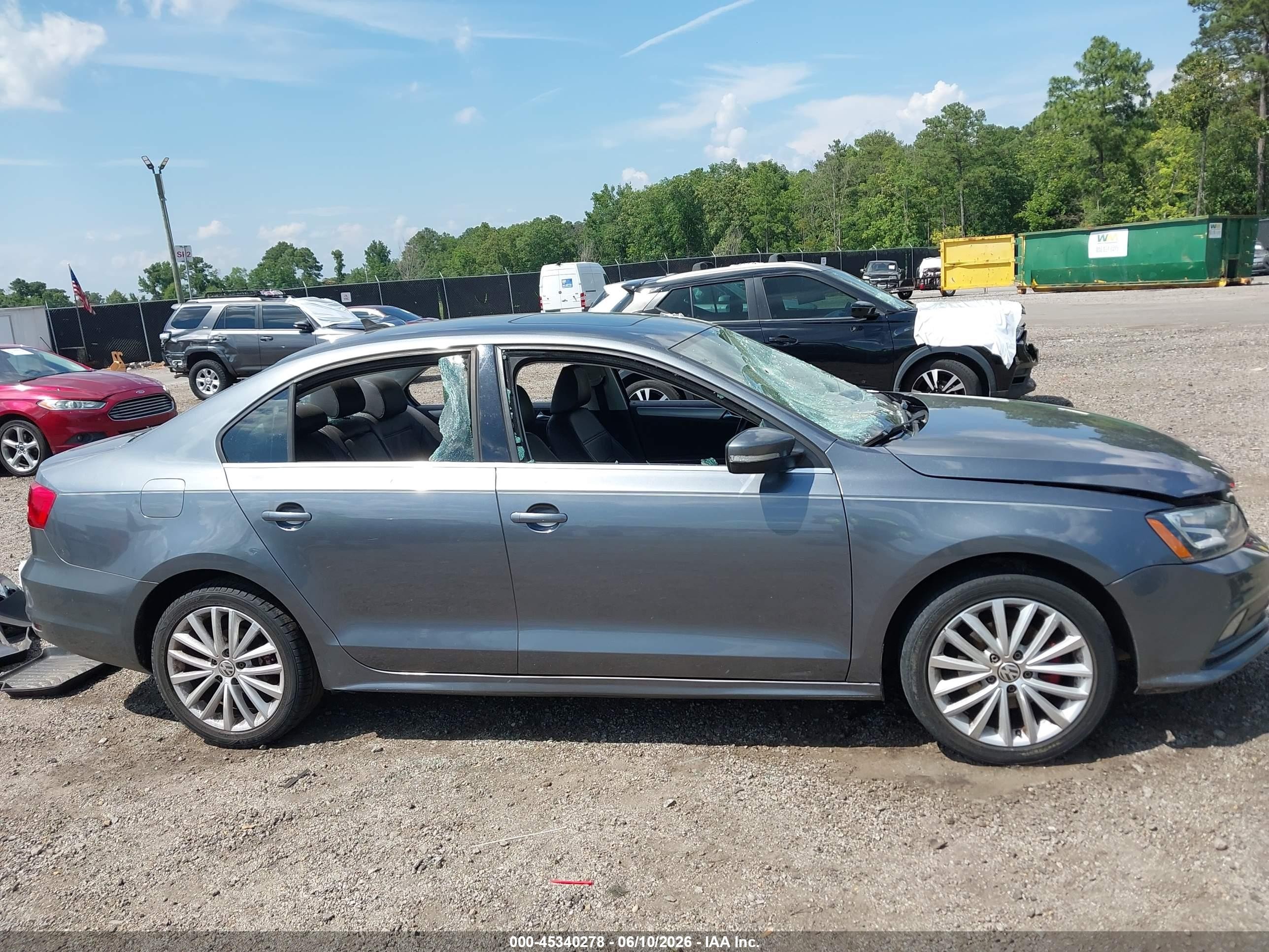 2015 Volkswagen Jetta 1.8t Se Gray vin: 3VWD07AJ0FM340060