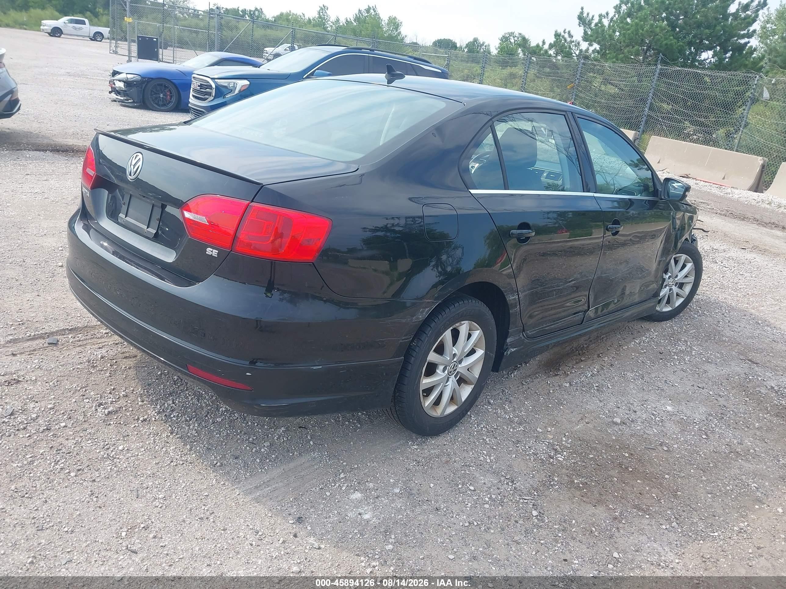 2014 Volkswagen Jetta 1.8t Se Black vin: 3VWD07AJ1EM404167