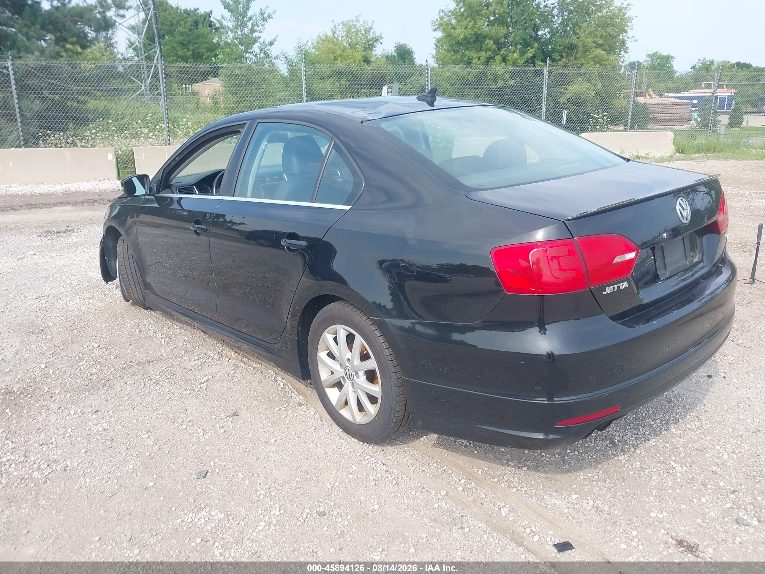 2014 Volkswagen Jetta 1.8t Se Black vin: 3VWD07AJ1EM404167