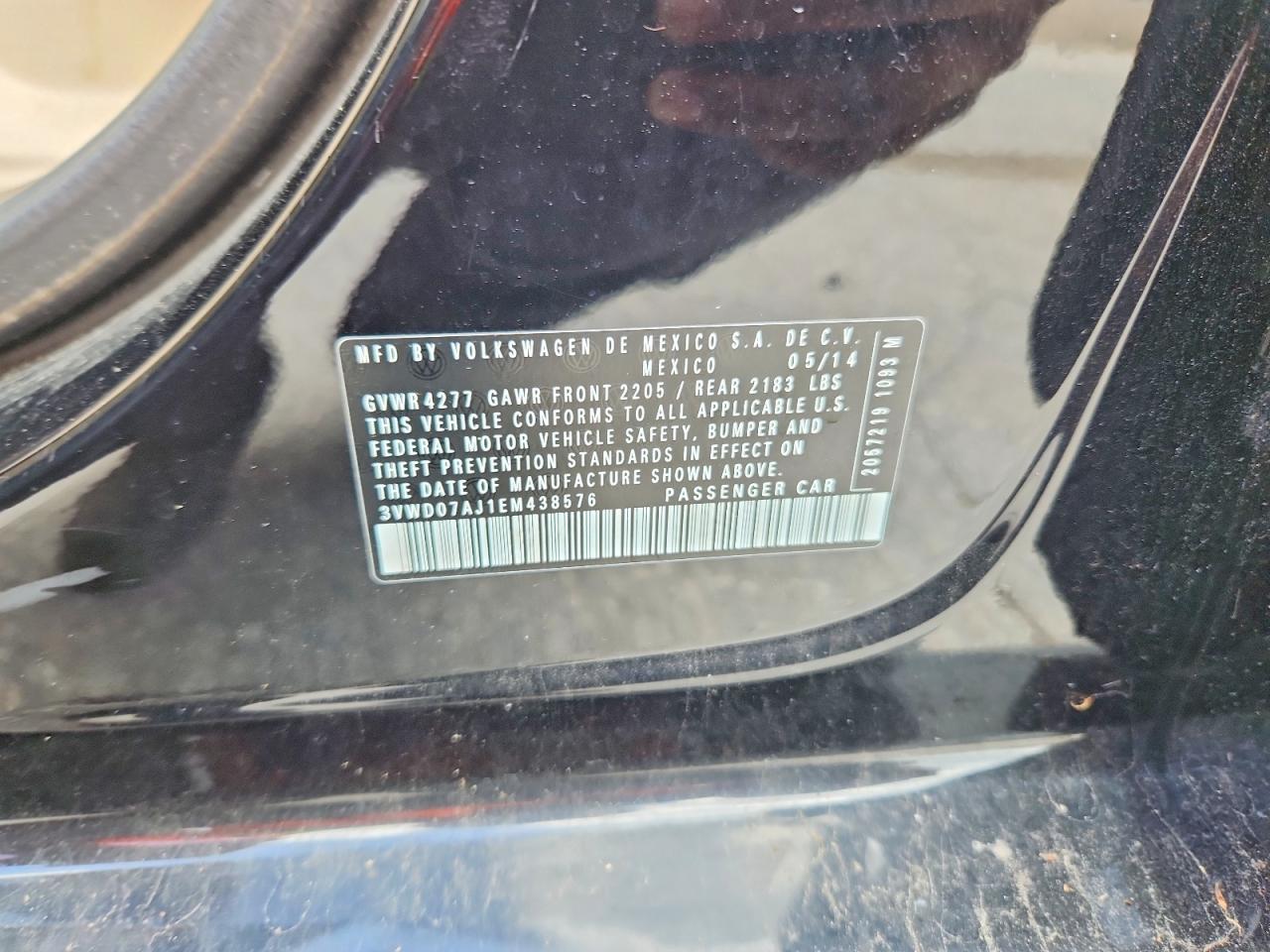 2014 Volkswagen Jetta Se Black vin: 3VWD07AJ1EM438576