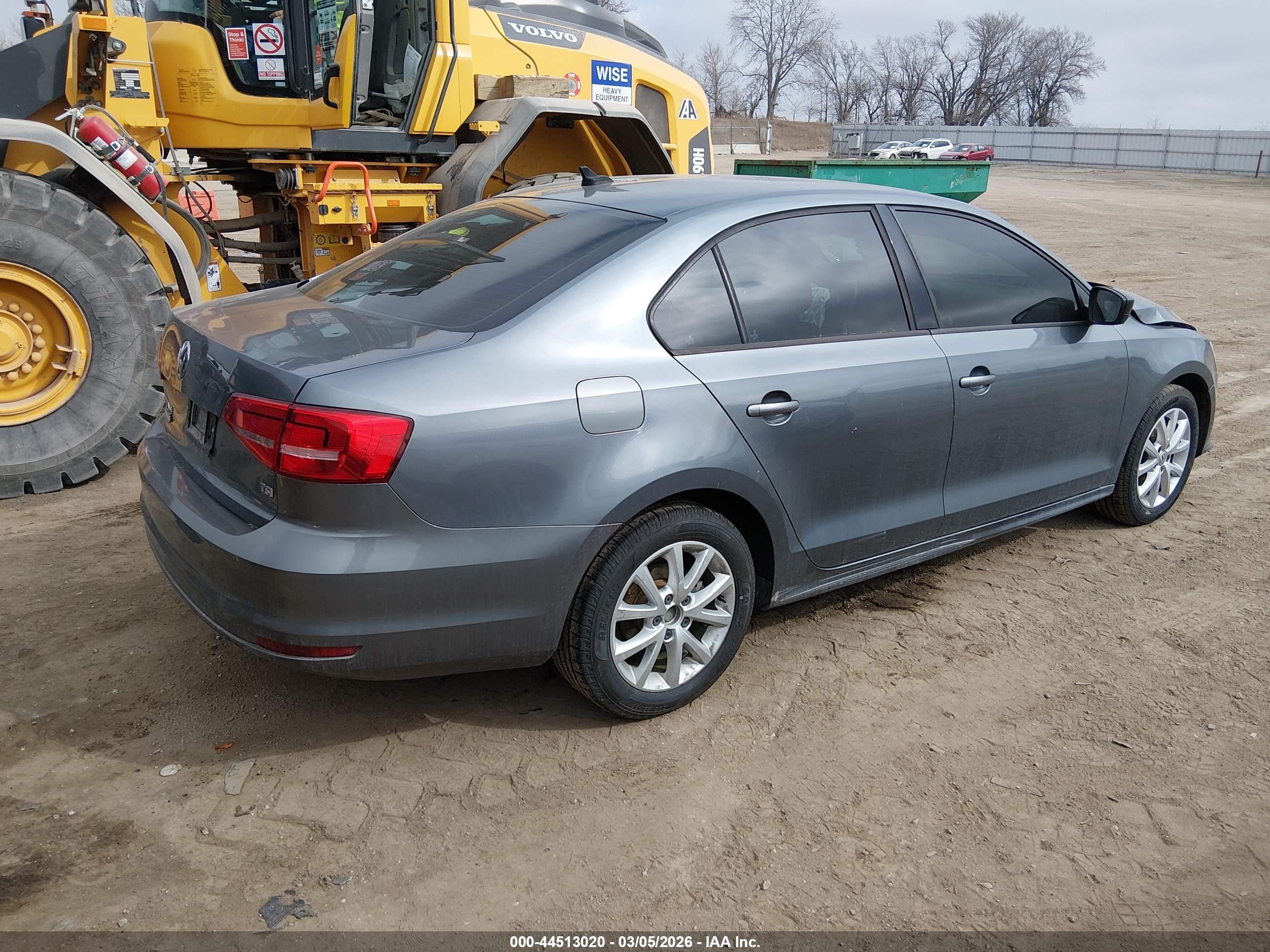 2015 Volkswagen Jetta 1.8t Se Gray vin: 3VWD07AJ1FM209669