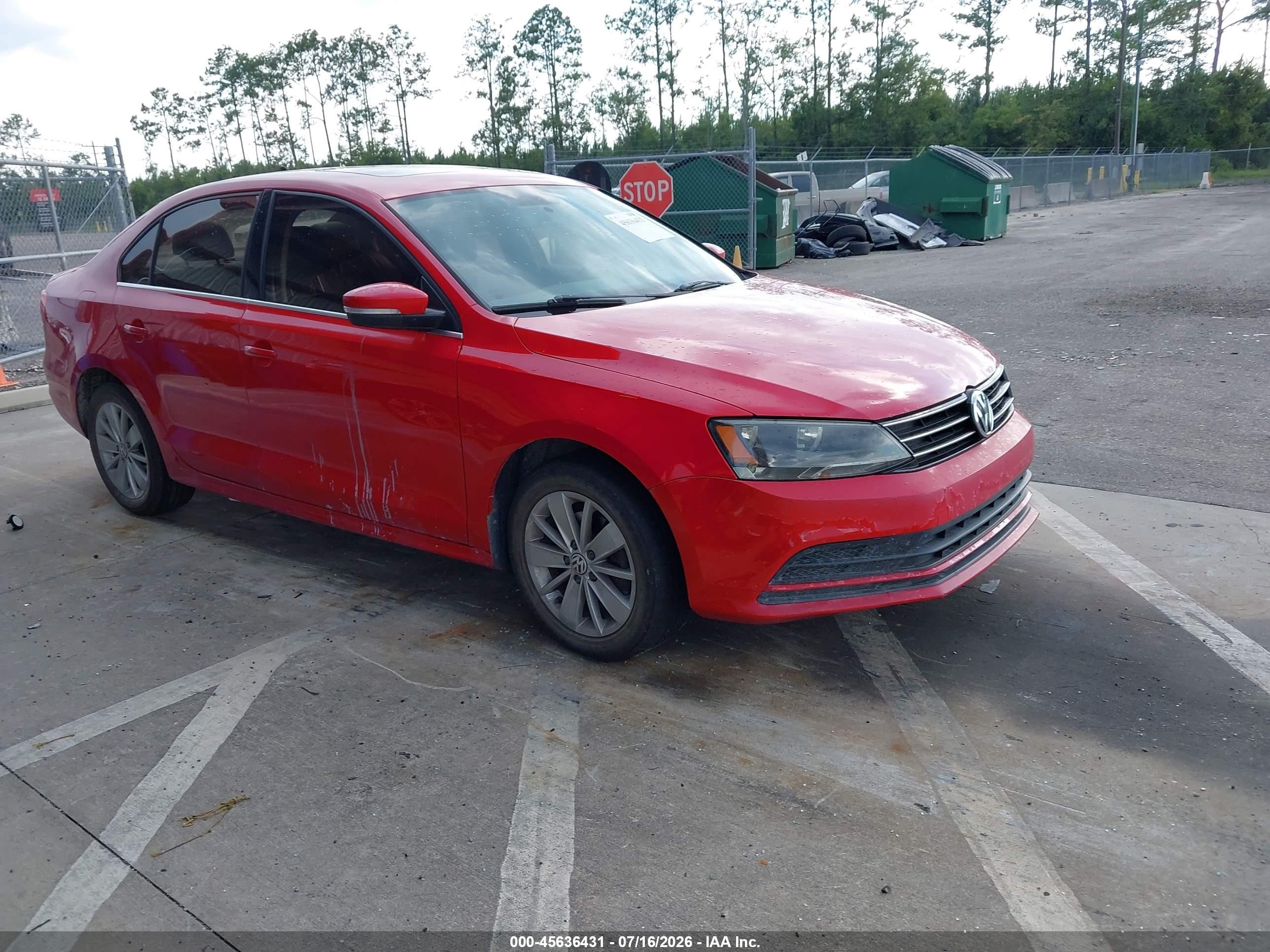2015 Volkswagen Jetta 1.8t Se Красный vin: 3VWD07AJ1FM411492