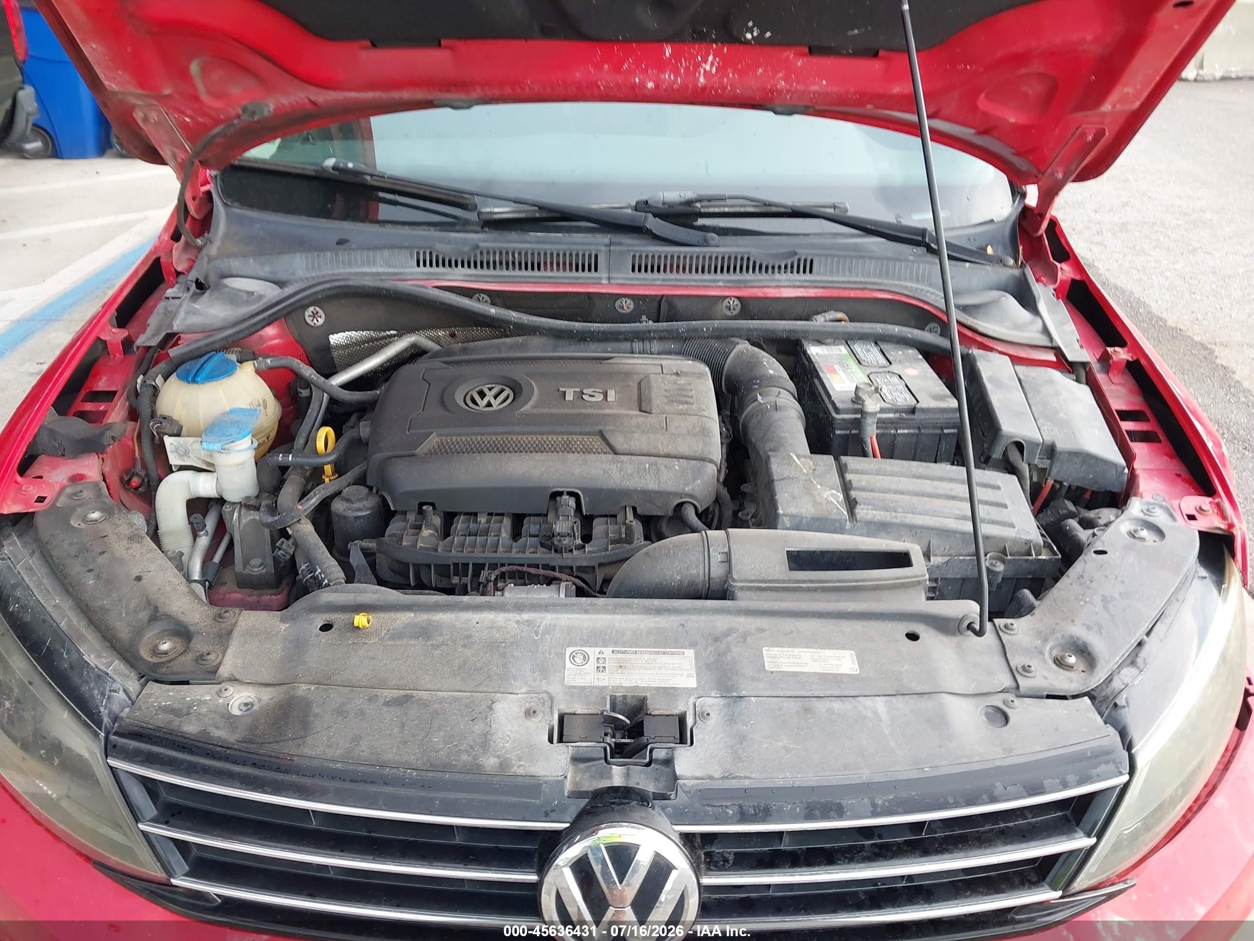 2015 Volkswagen Jetta 1.8t Se Красный vin: 3VWD07AJ1FM411492