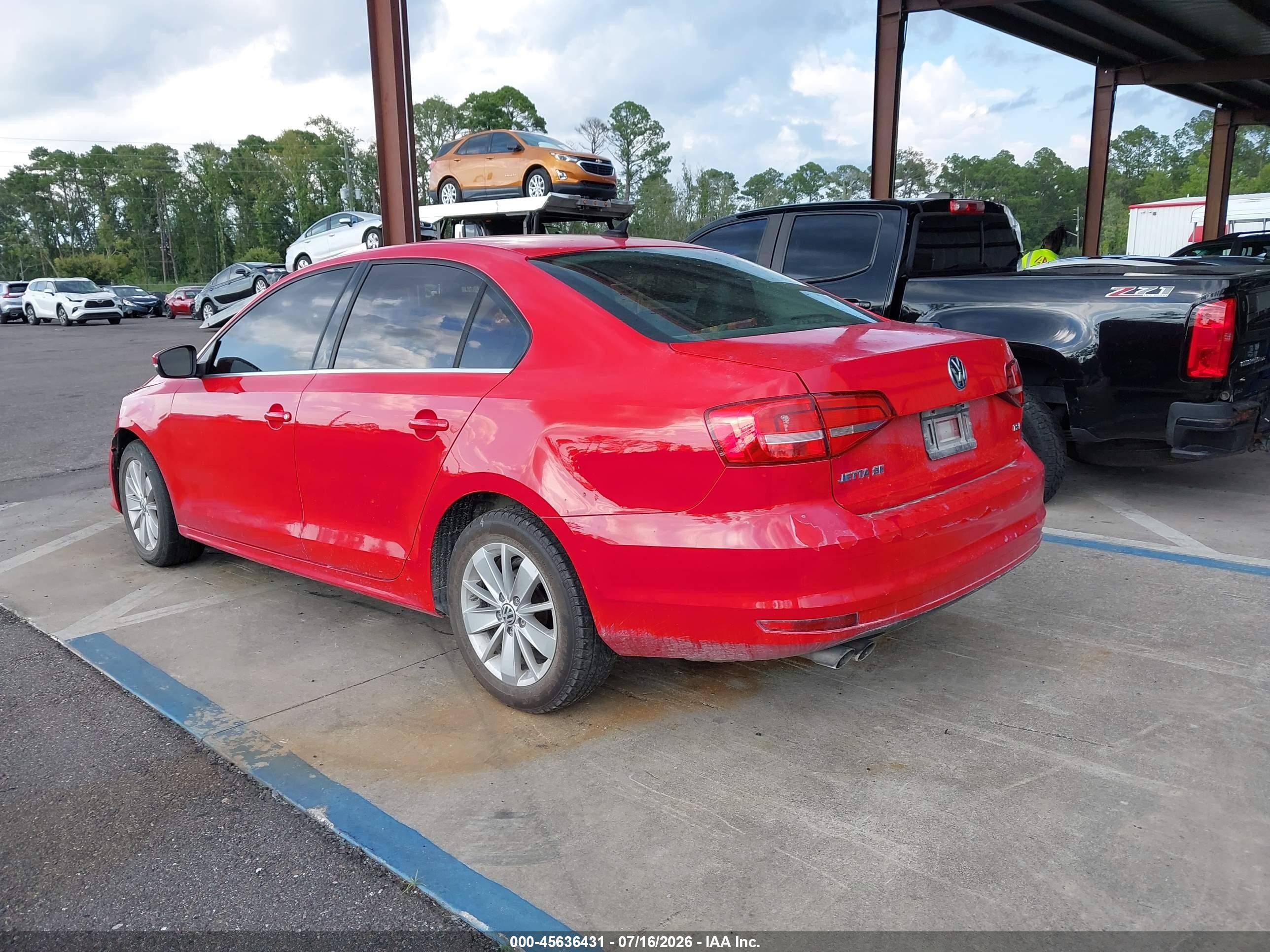 2015 Volkswagen Jetta 1.8t Se Красный vin: 3VWD07AJ1FM411492
