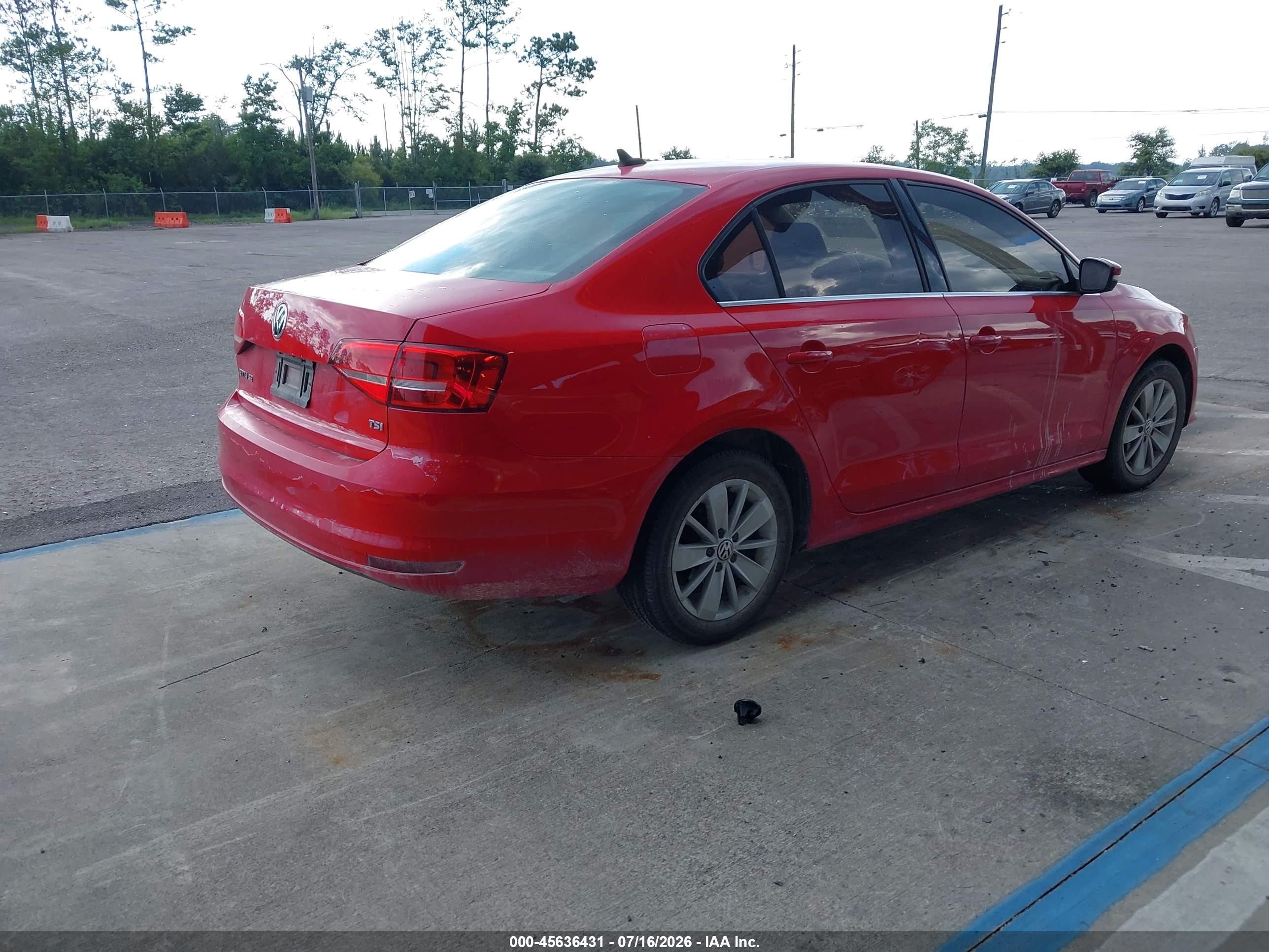 2015 Volkswagen Jetta 1.8t Se Красный vin: 3VWD07AJ1FM411492