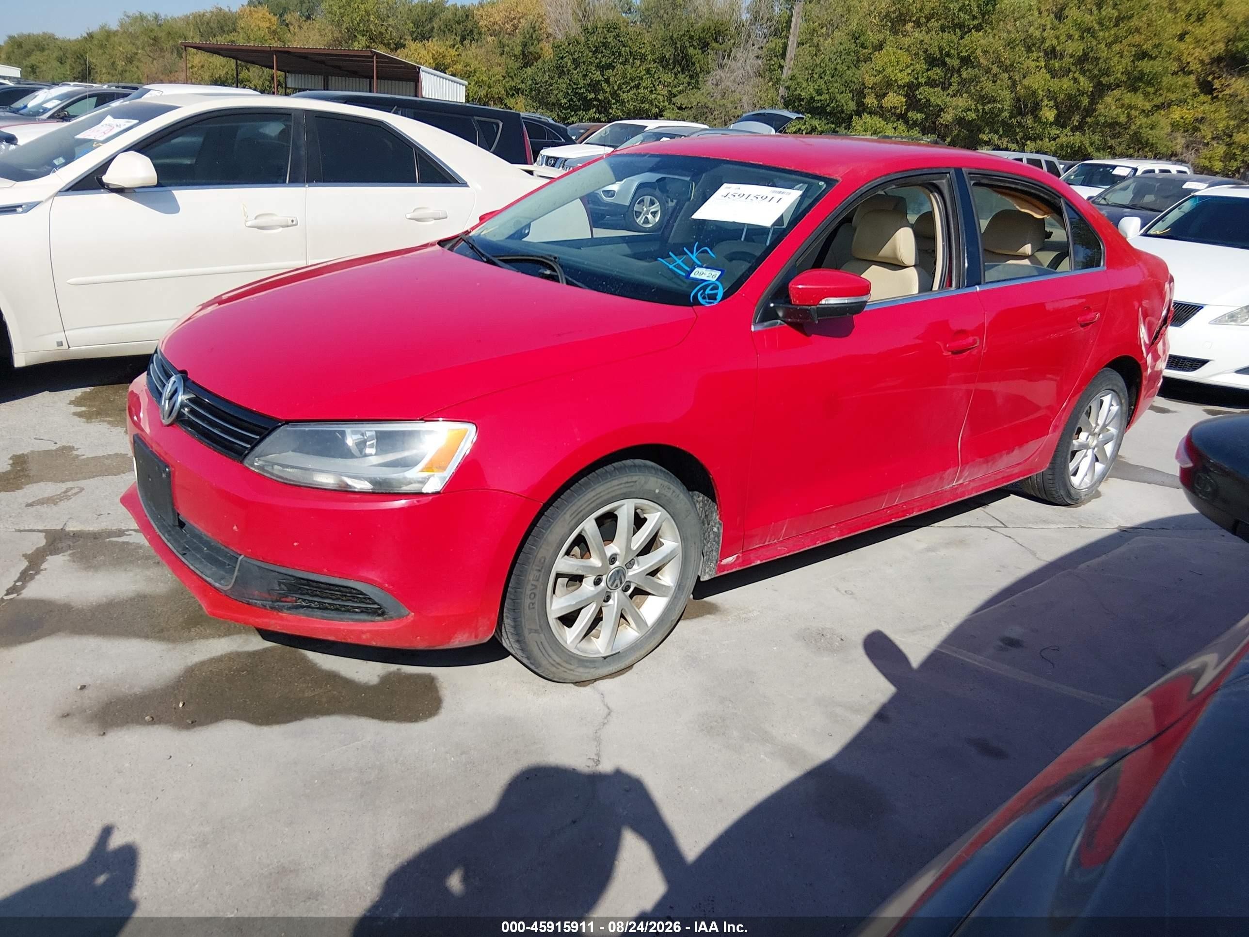 2014 Volkswagen Jetta 1.8t Se Red vin: 3VWD07AJ2EM231971