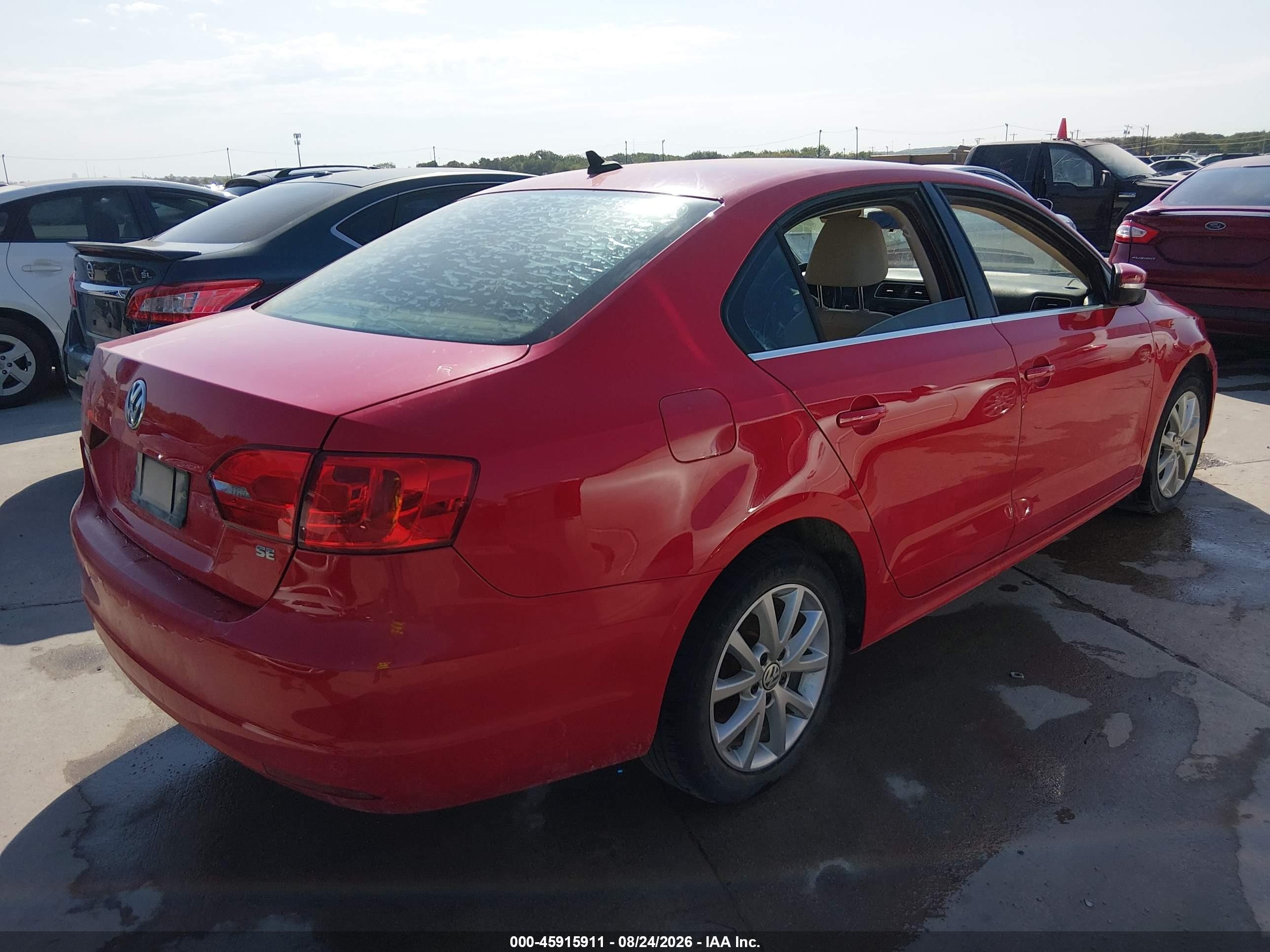 2014 Volkswagen Jetta 1.8t Se Red vin: 3VWD07AJ2EM231971