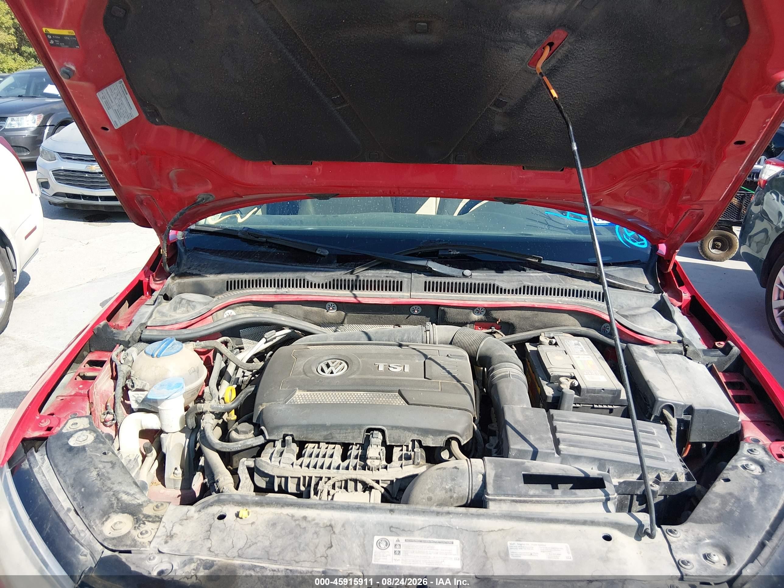2014 Volkswagen Jetta 1.8t Se Red vin: 3VWD07AJ2EM231971