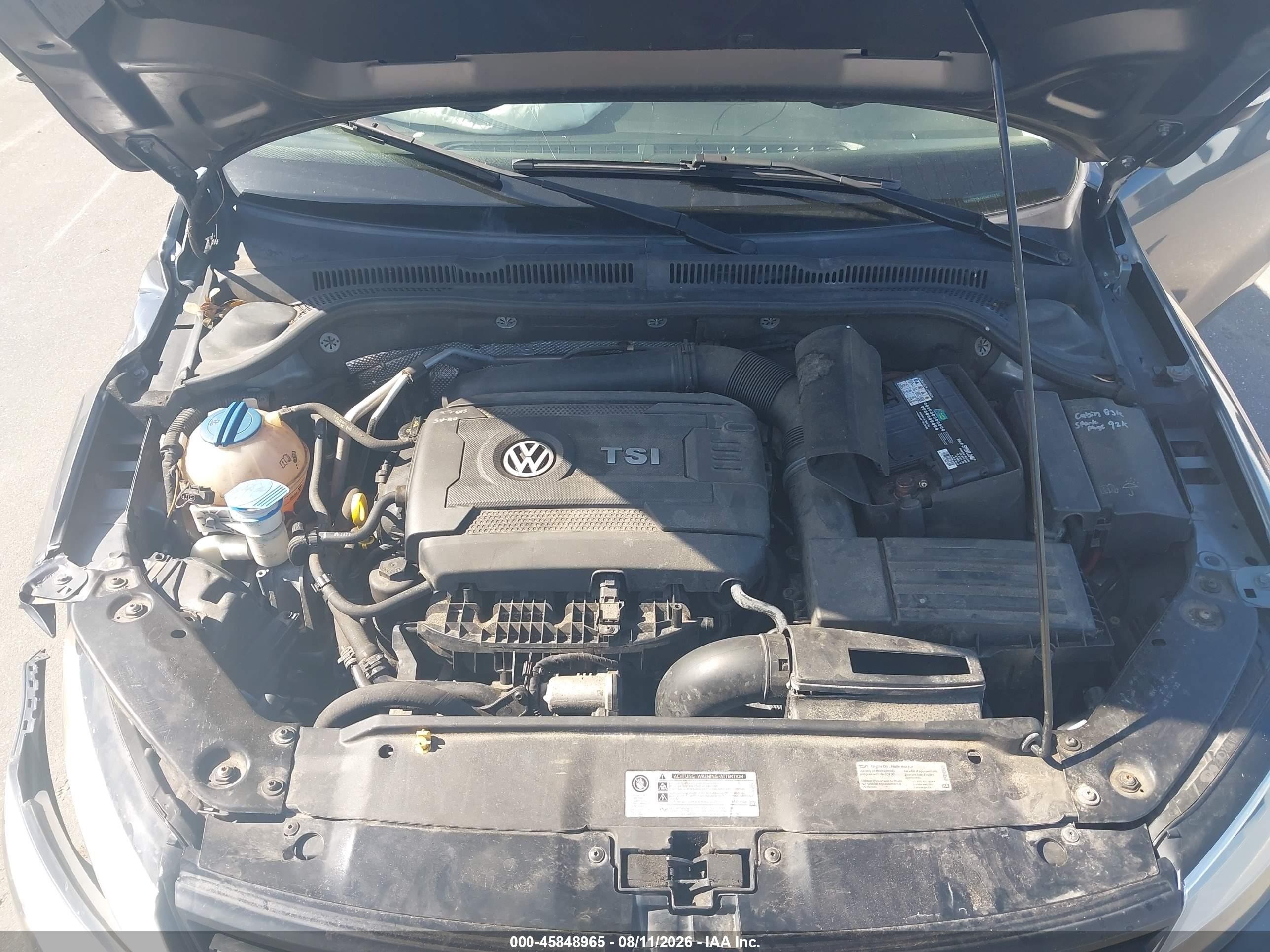 2014 Volkswagen Jetta 1.8t Se Gray vin: 3VWD07AJ2EM282872