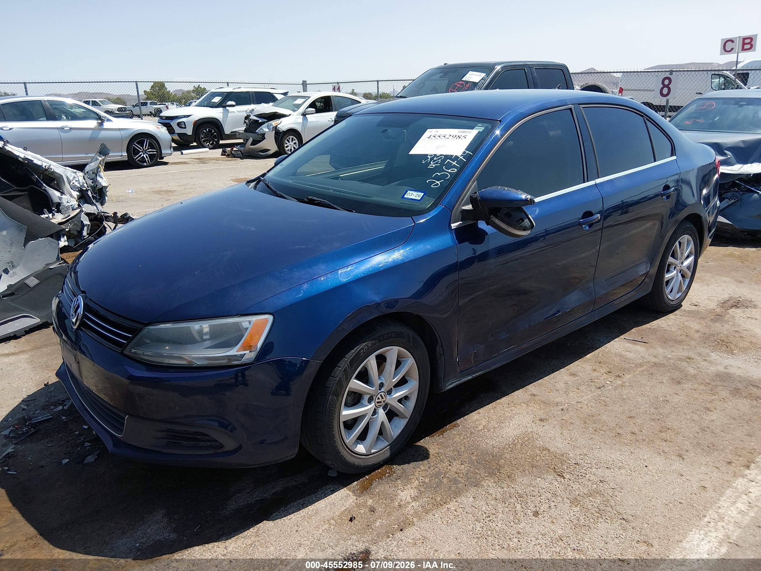 2014 Volkswagen Jetta 1.8t Se Blue vin: 3VWD07AJ3EM236774