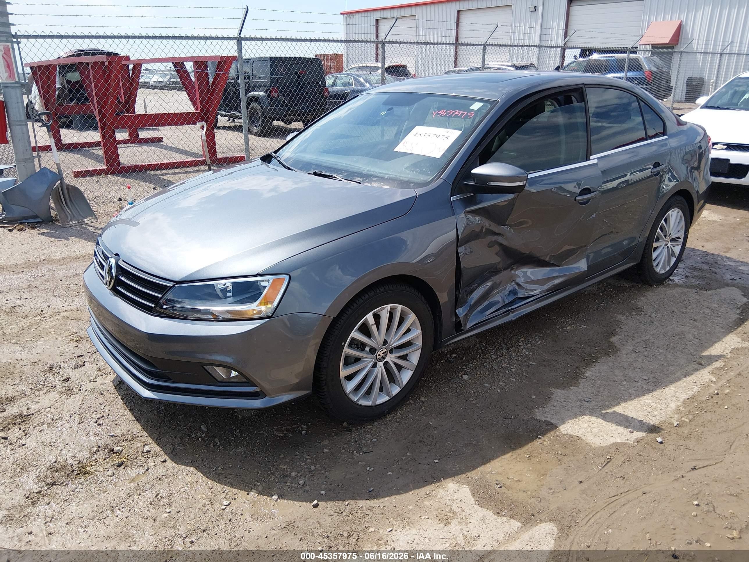 2015 Volkswagen Jetta 1.8t Se Gray vin: 3VWD07AJ3FM329473