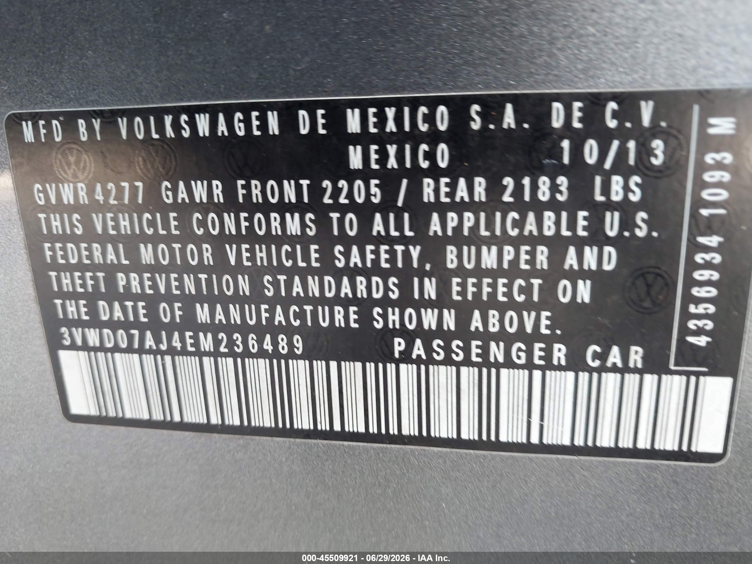 2014 Volkswagen Jetta 1.8t Se Gray vin: 3VWD07AJ4EM236489
