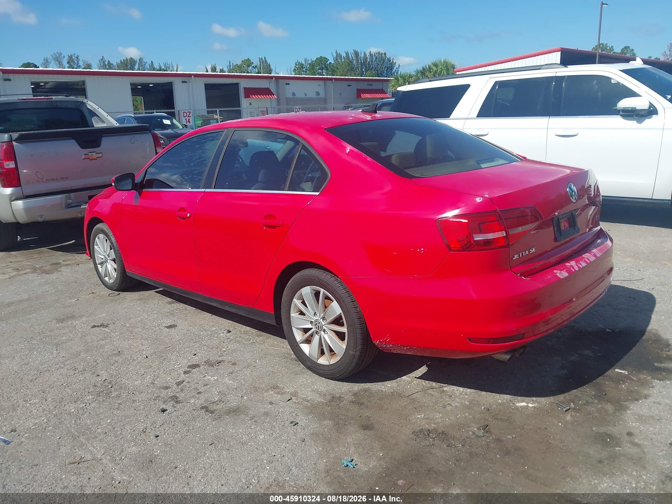 2015 Volkswagen Jetta 1.8t Se Red vin: 3VWD07AJ4FM286486