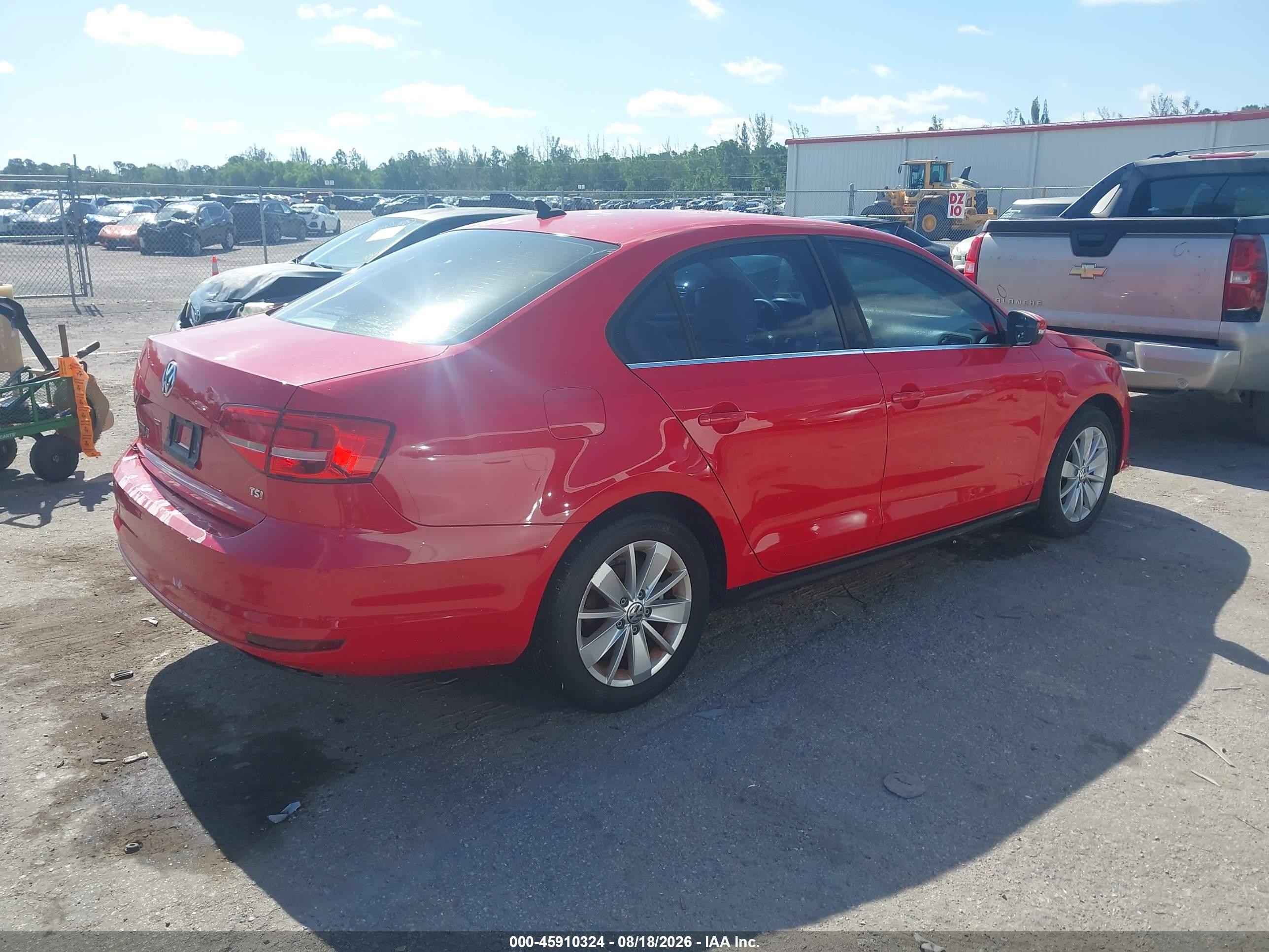 2015 Volkswagen Jetta 1.8t Se Red vin: 3VWD07AJ4FM286486