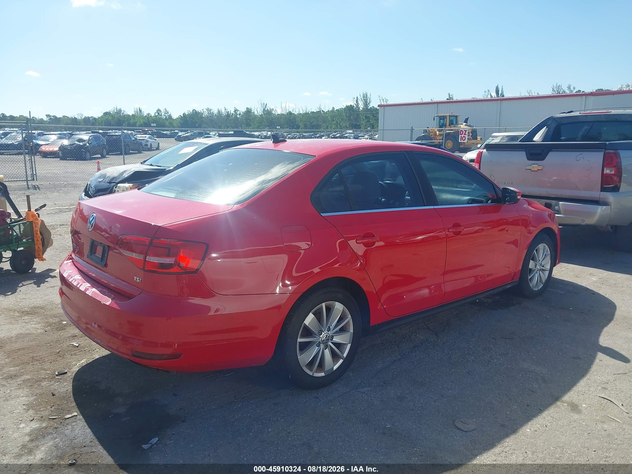 2015 Volkswagen Jetta 1.8t Se Red vin: 3VWD07AJ4FM286486