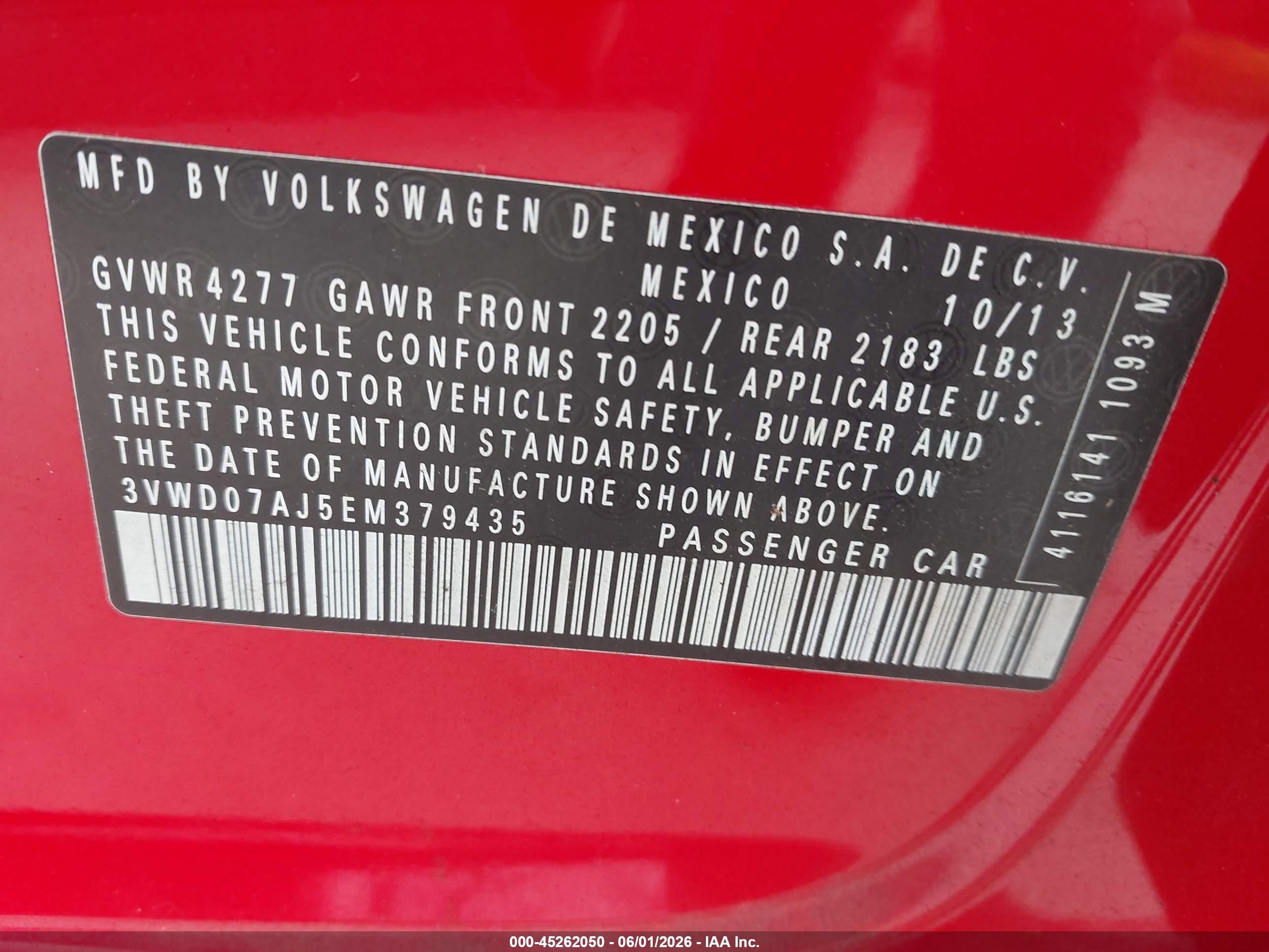 2014 Volkswagen Jetta 1.8t Se Красный vin: 3VWD07AJ5EM379435
