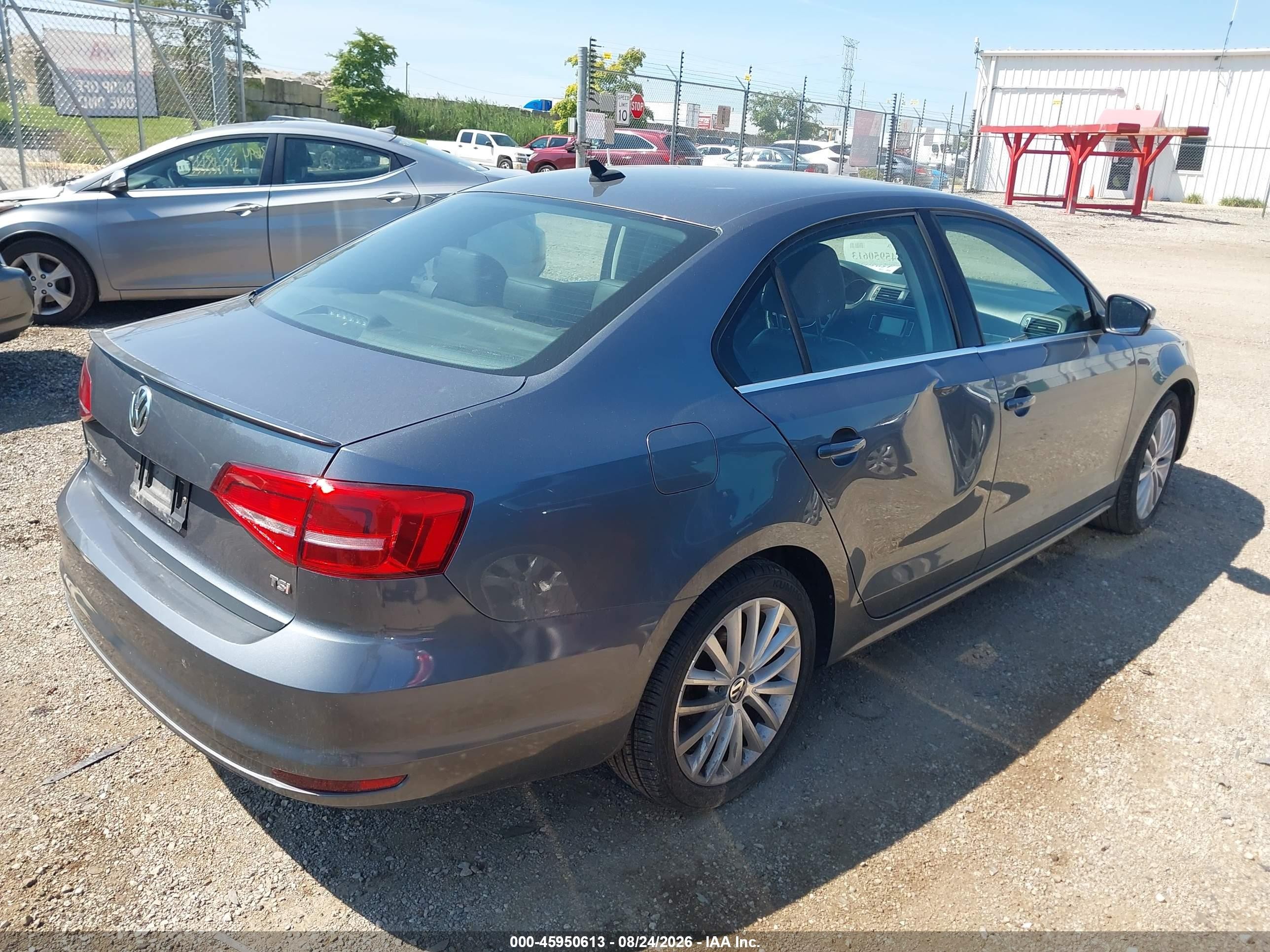 2015 Volkswagen Jetta 1.8t Se Gray vin: 3VWD07AJ5FM214325