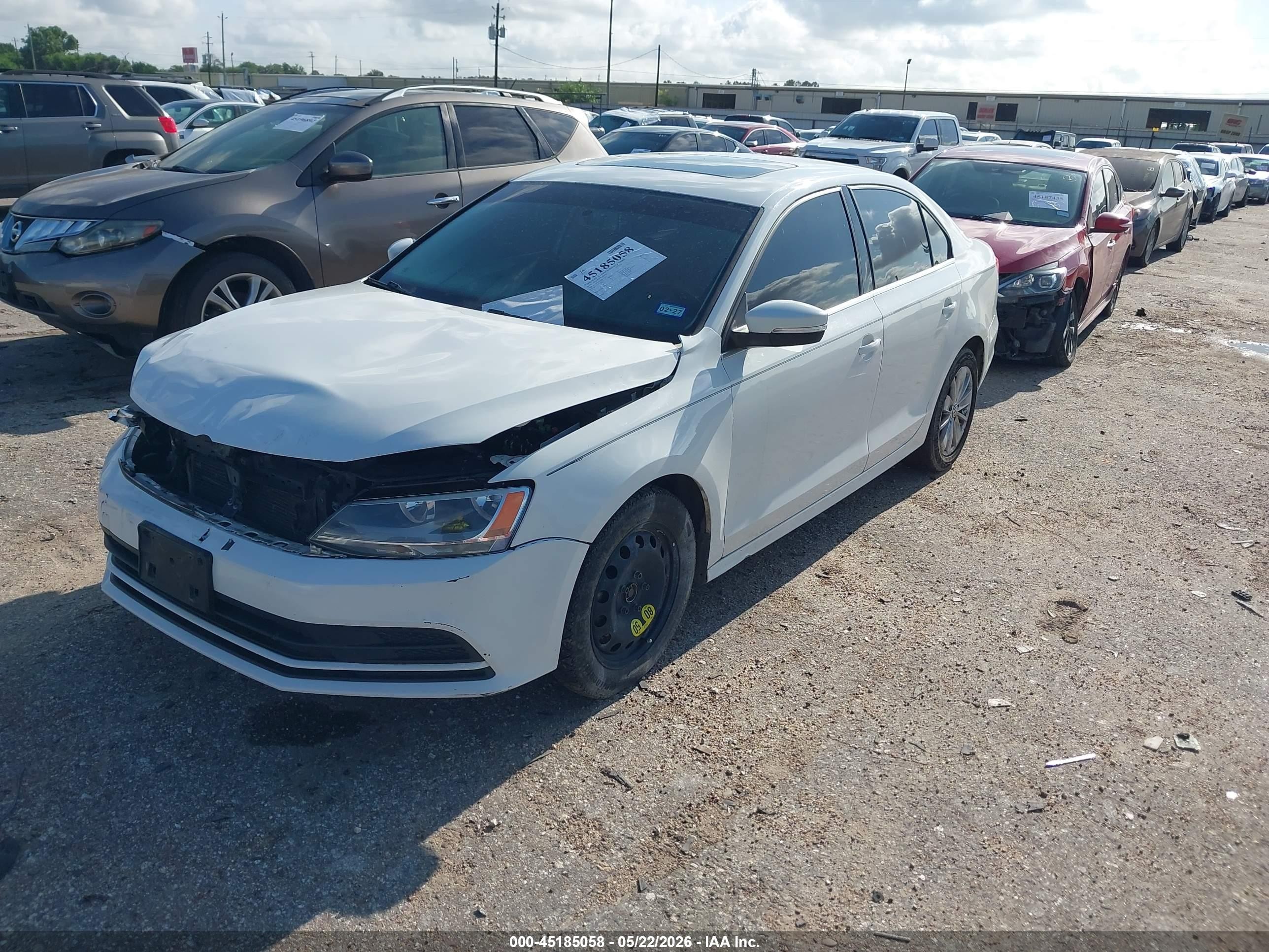 2015 Volkswagen Jetta 1.8t Se White vin: 3VWD07AJ5FM333637