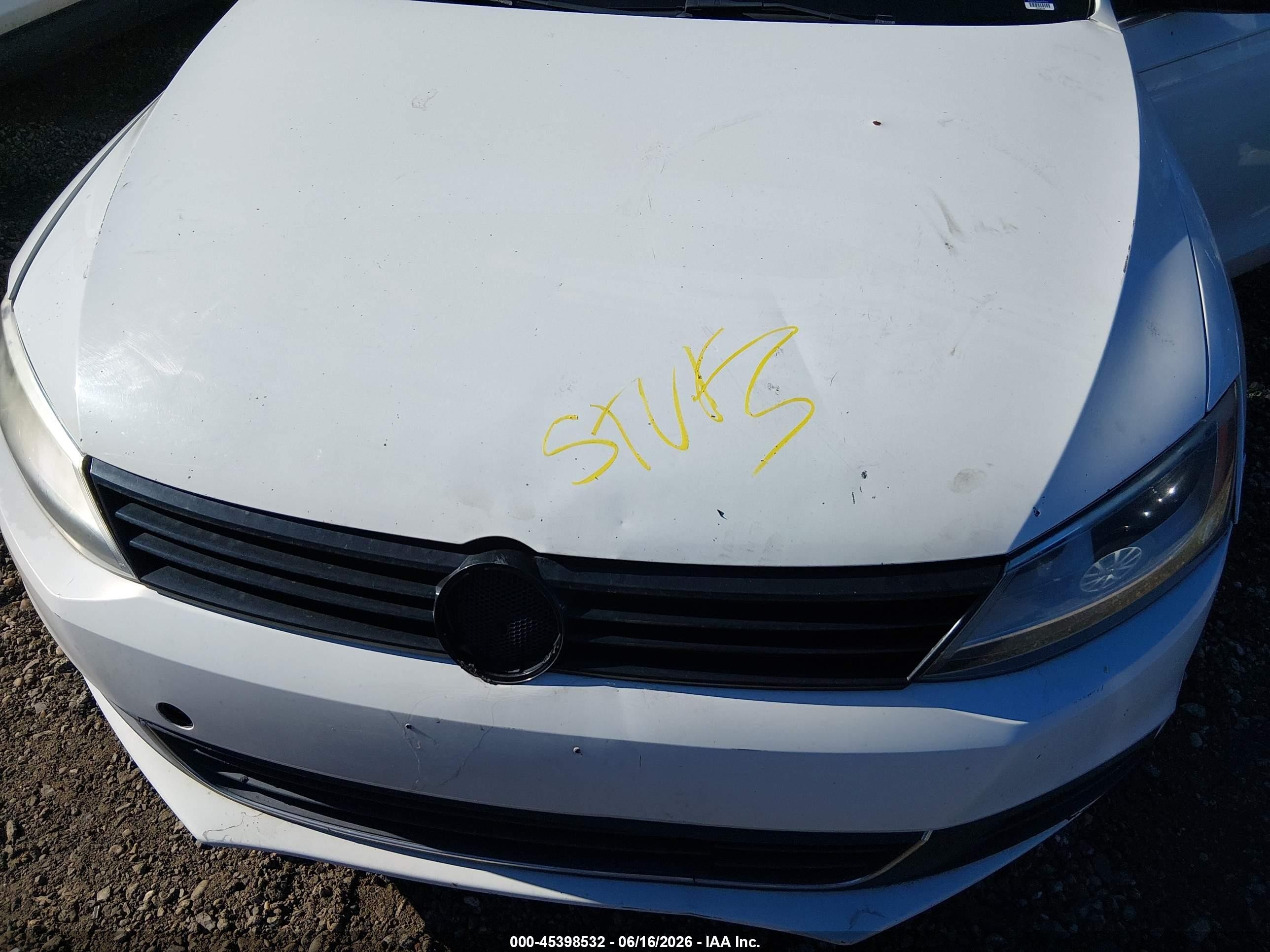 2014 Volkswagen Jetta 1.8t Se White vin: 3VWD07AJ6EM222495