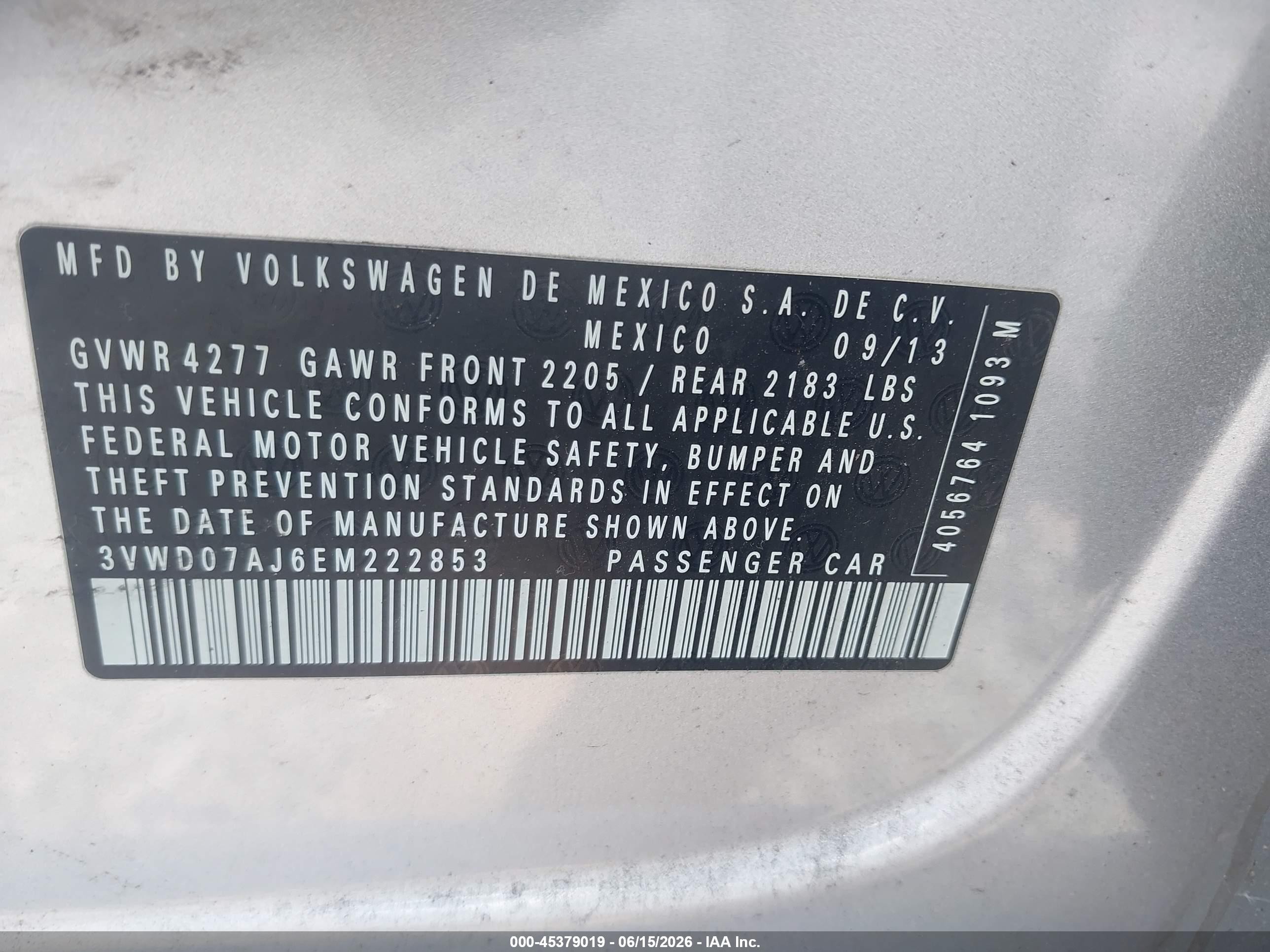 2014 Volkswagen Jetta 1.8t Se Silver vin: 3VWD07AJ6EM222853