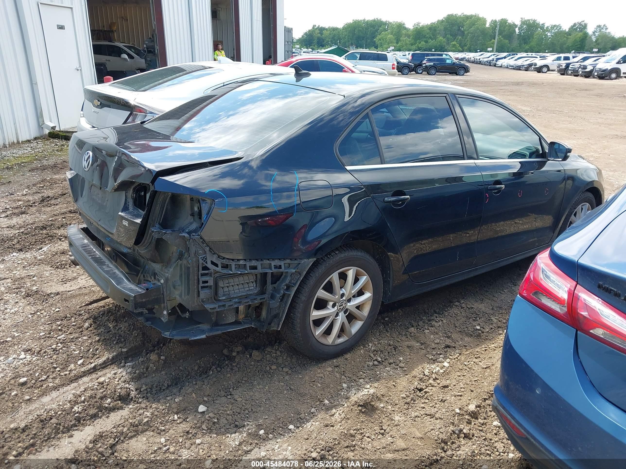 2014 Volkswagen Jetta 1.8t Se Black vin: 3VWD07AJ6EM316862