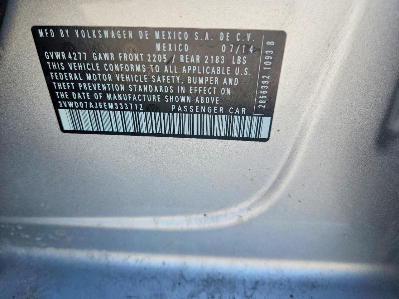 2014 Volkswagen Jetta Se Gray vin: 3VWD07AJ6EM333712
