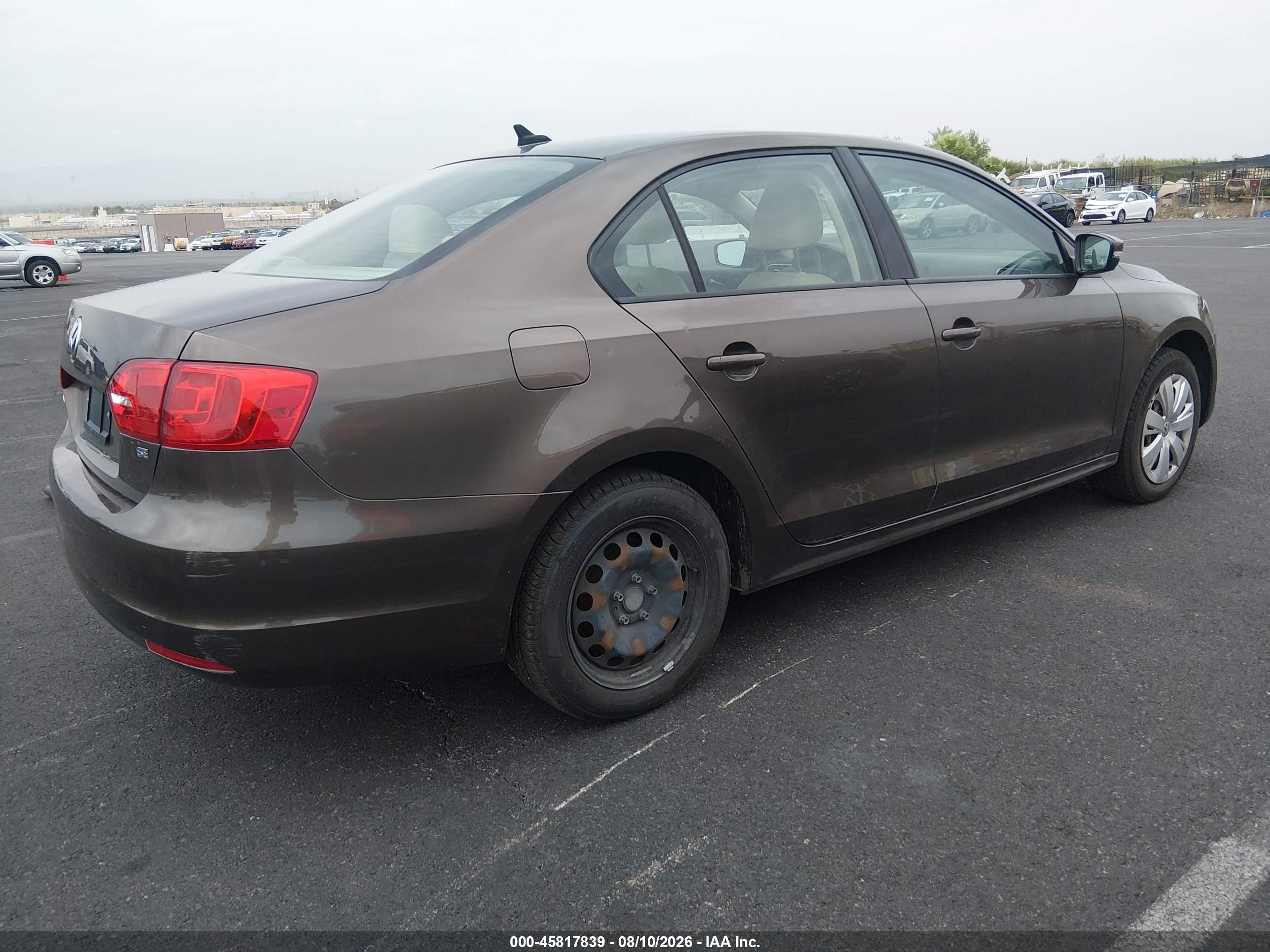 2014 Volkswagen Jetta 1.8t Se Brown vin: 3VWD07AJ7EM245896
