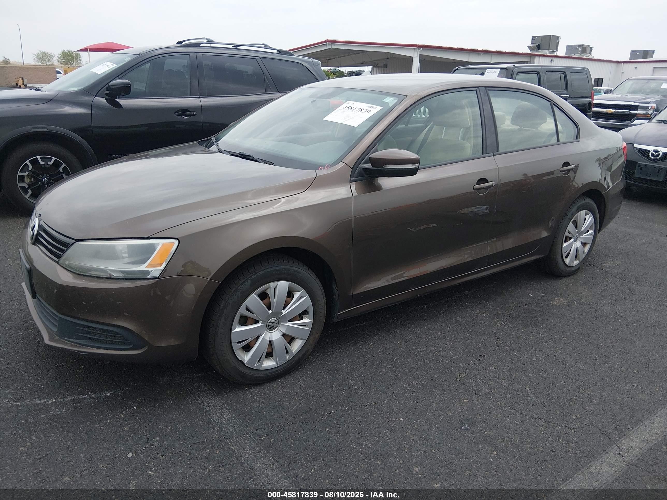 2014 Volkswagen Jetta 1.8t Se Brown vin: 3VWD07AJ7EM245896