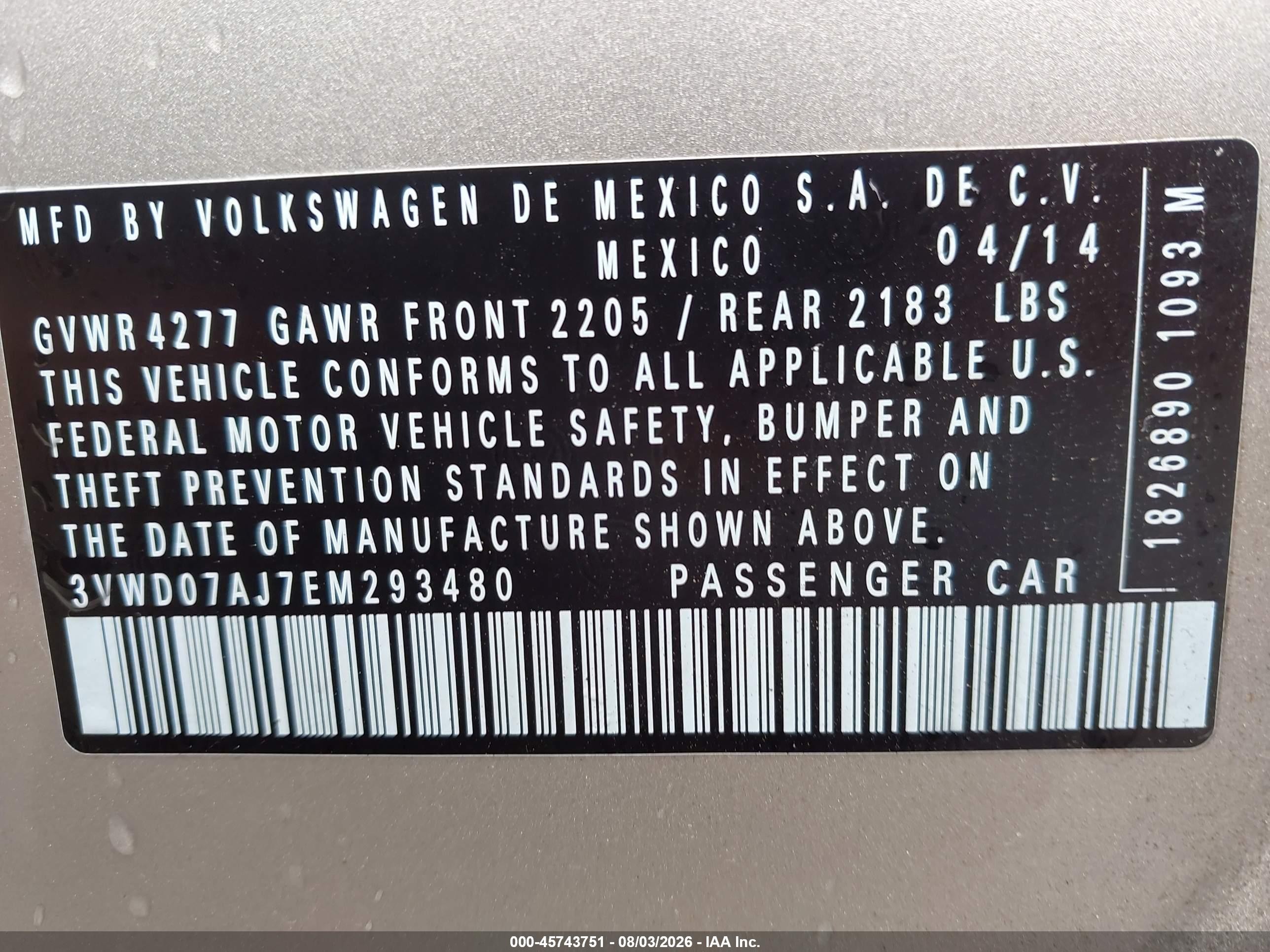 2014 Volkswagen Jetta 1.8t Se Beige vin: 3VWD07AJ7EM293480
