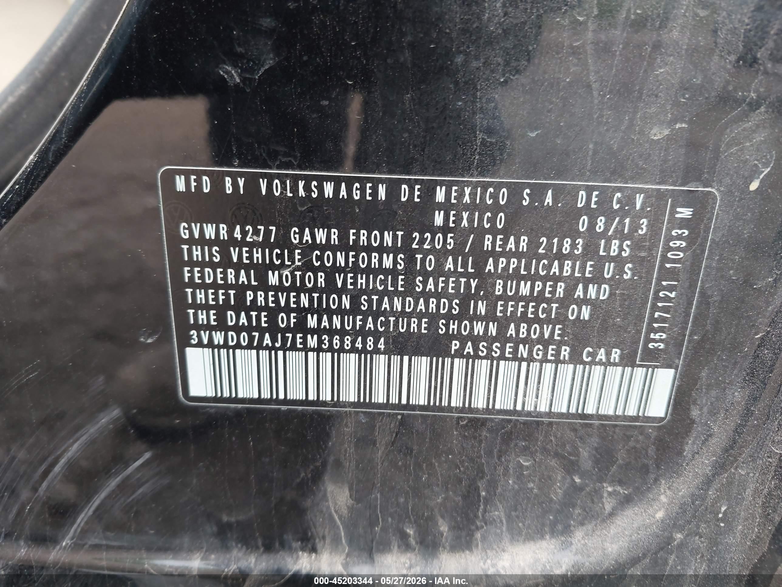 2014 Volkswagen Jetta 1.8t Se Черный vin: 3VWD07AJ7EM368484