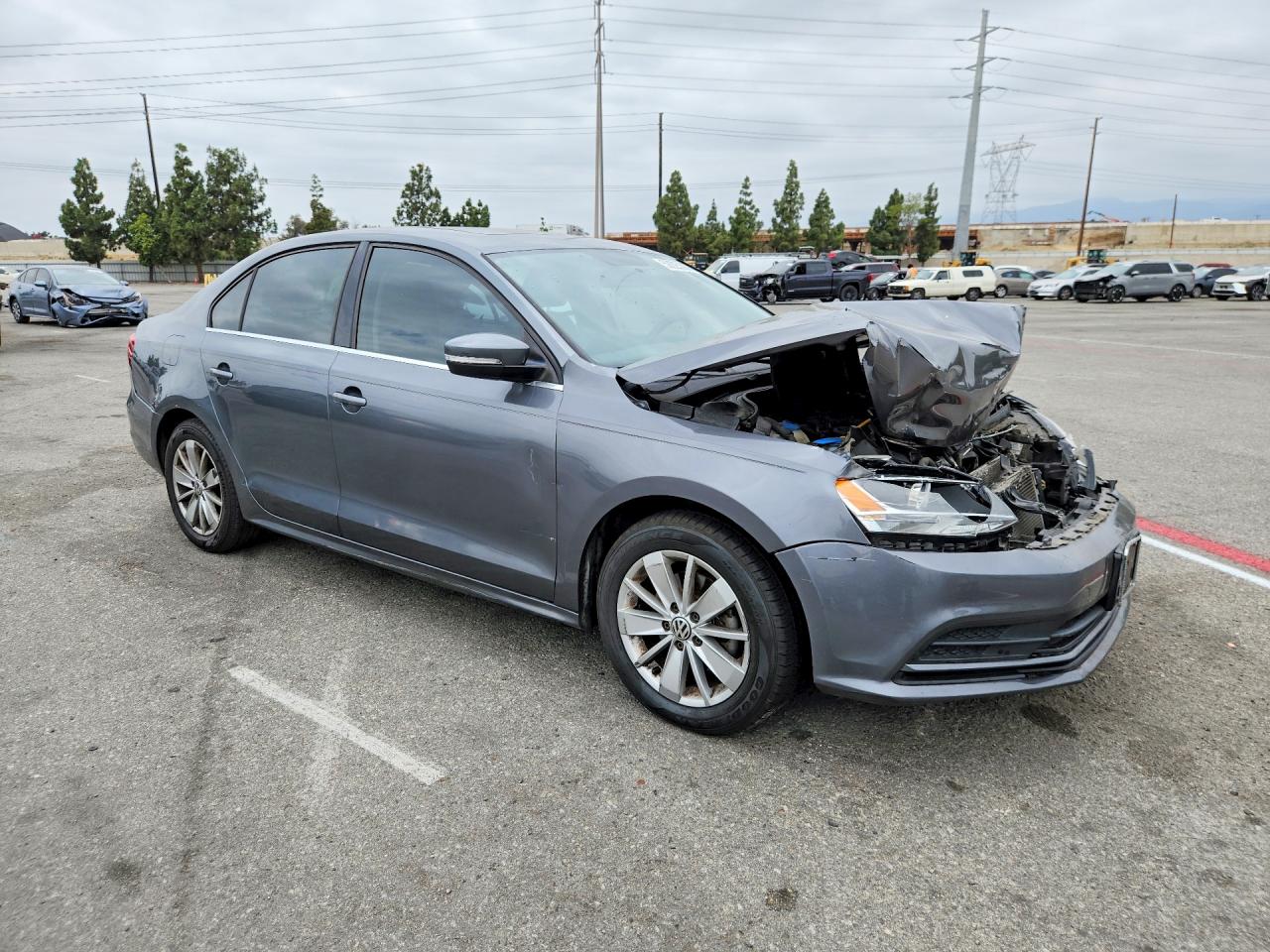 2015 Volkswagen Jetta Se Gray vin: 3VWD07AJ7FM237251