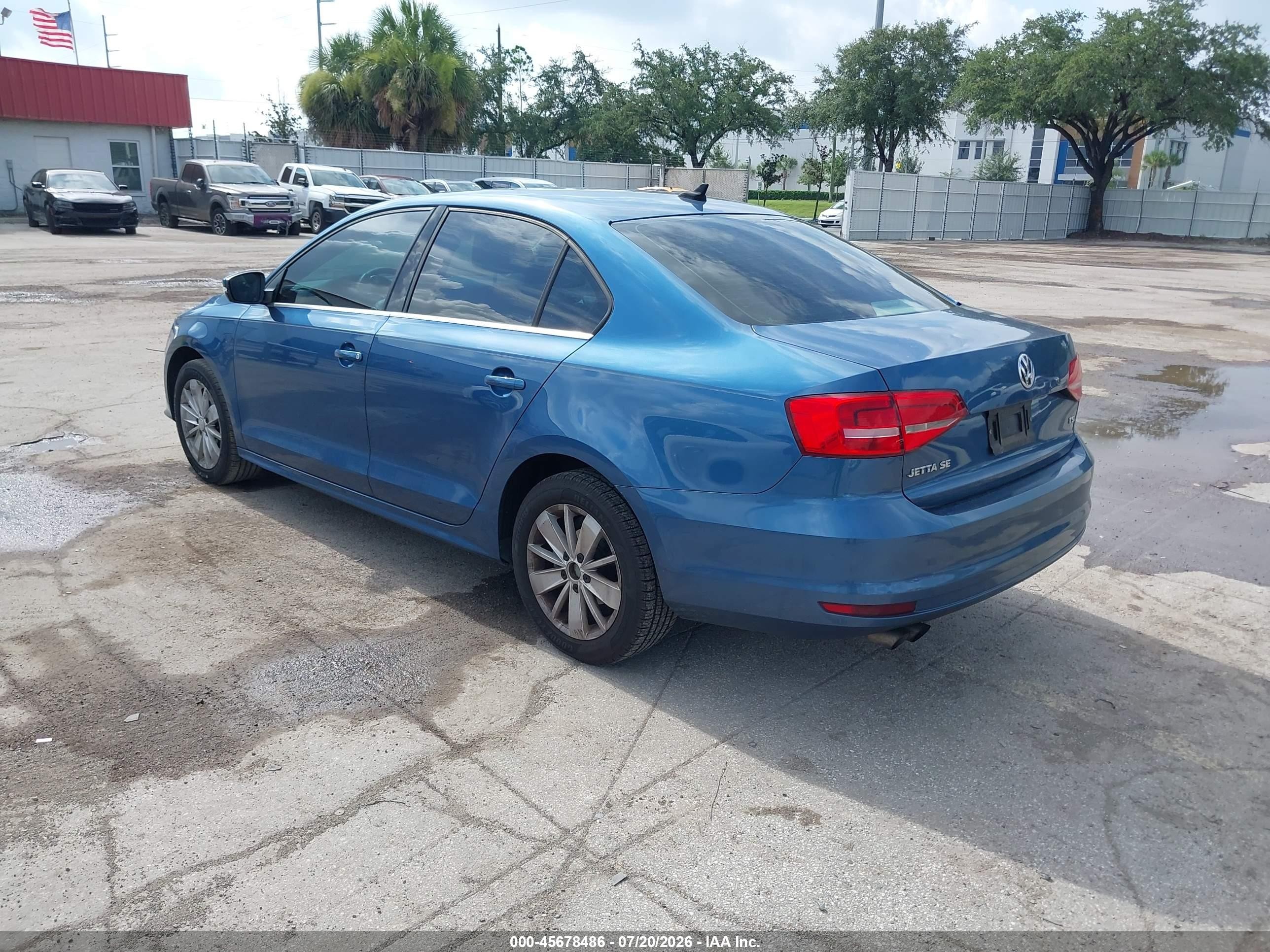 2015 Volkswagen Jetta 1.8t Se Синий vin: 3VWD07AJ7FM284165
