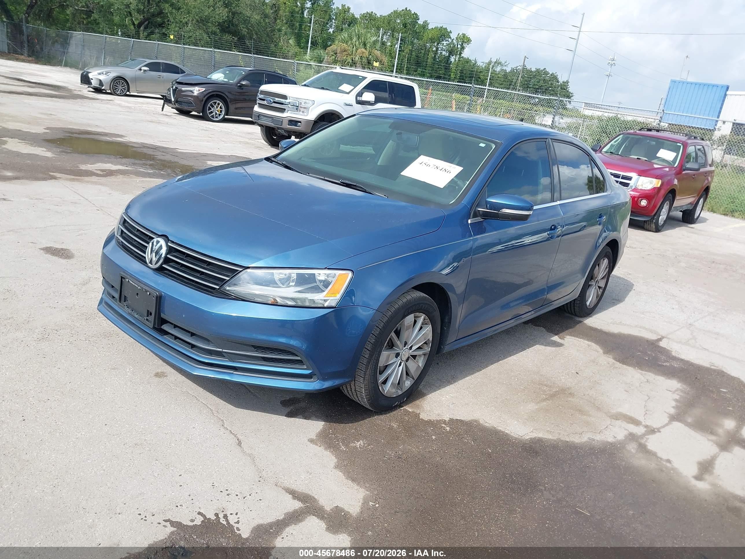 2015 Volkswagen Jetta 1.8t Se Синий vin: 3VWD07AJ7FM284165