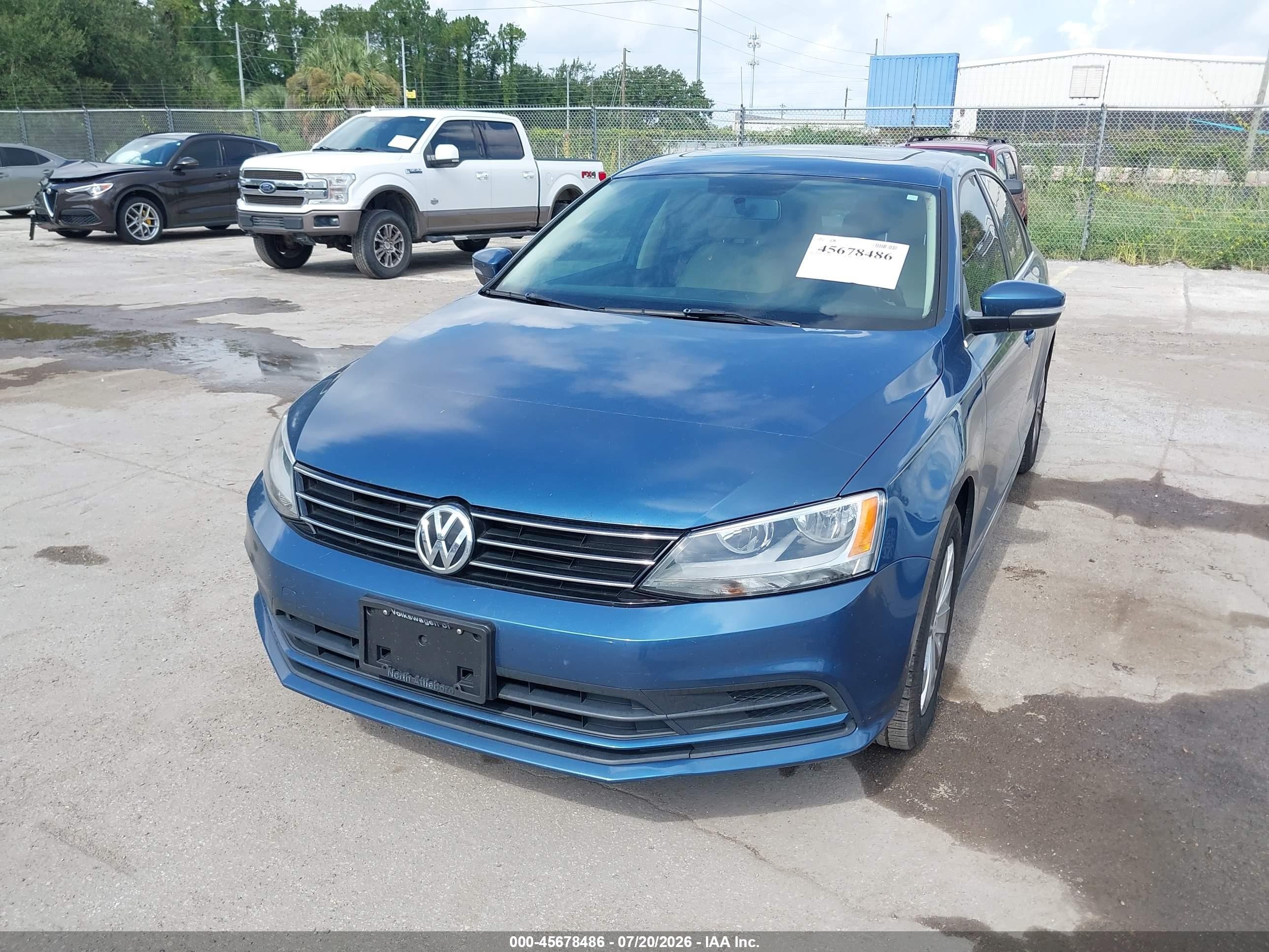 2015 Volkswagen Jetta 1.8t Se Синий vin: 3VWD07AJ7FM284165