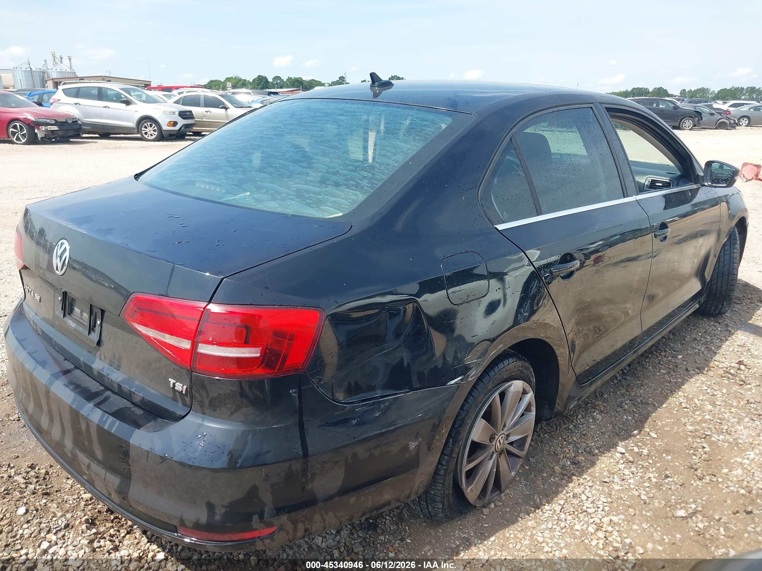 2015 Volkswagen Jetta 1.8t Se Black vin: 3VWD07AJ7FM300431