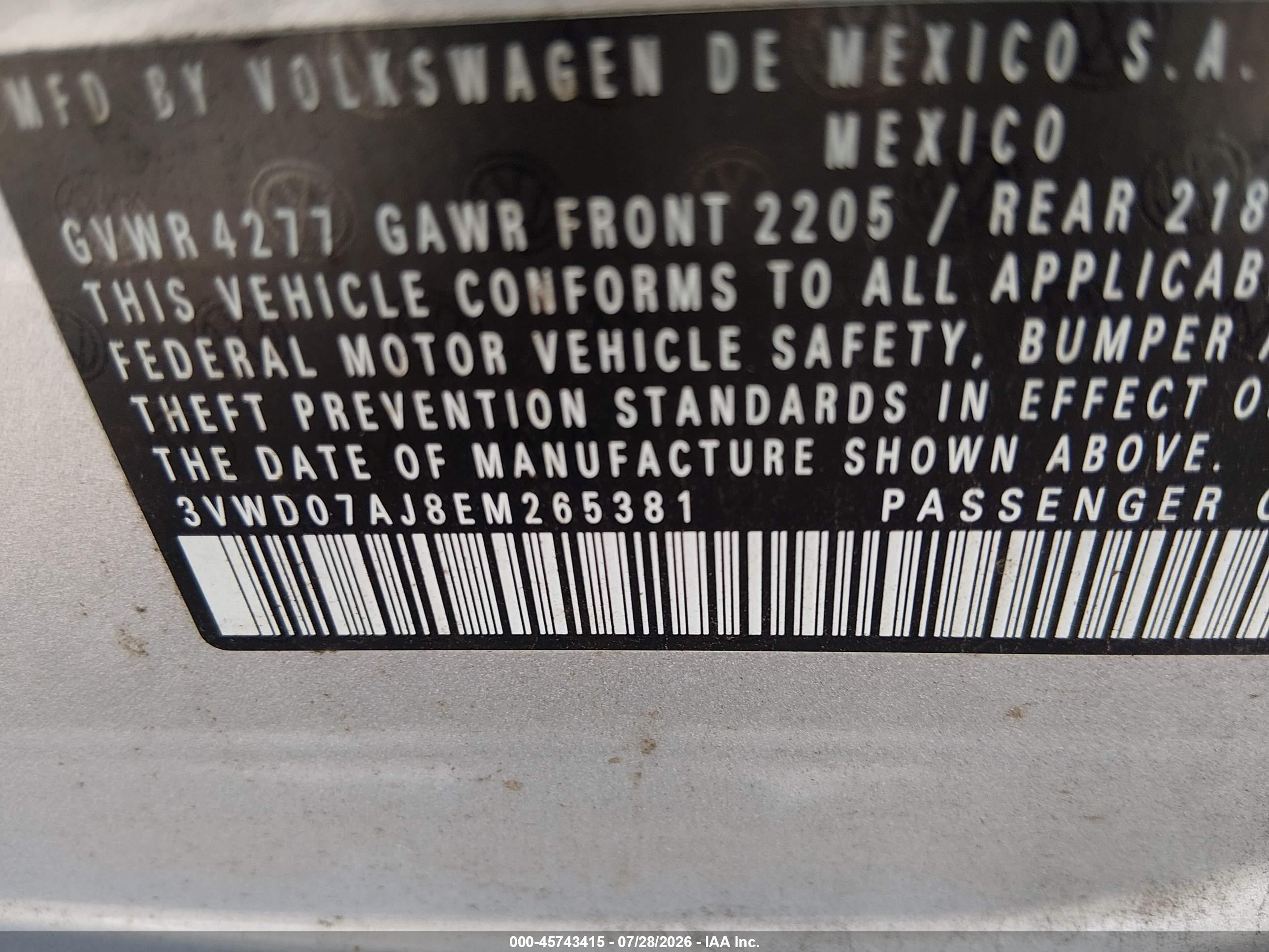 2014 Volkswagen Jetta 1.8t Se Серебряный vin: 3VWD07AJ8EM265381